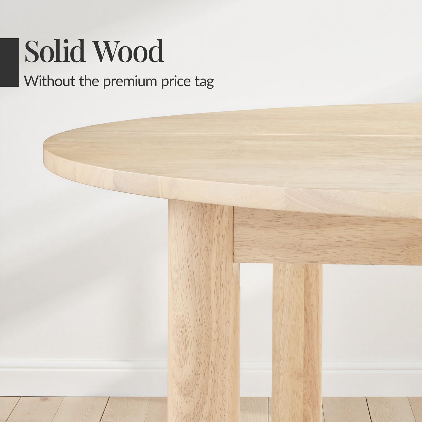 Best Choice Products Solid Wood Dining Table for 4-6, Kitchen Table, 47" Round Table, Modern Farmhouse, Space Saving for Dining Room, Kitchen, Or Living Room, Easy Assembly - Natural