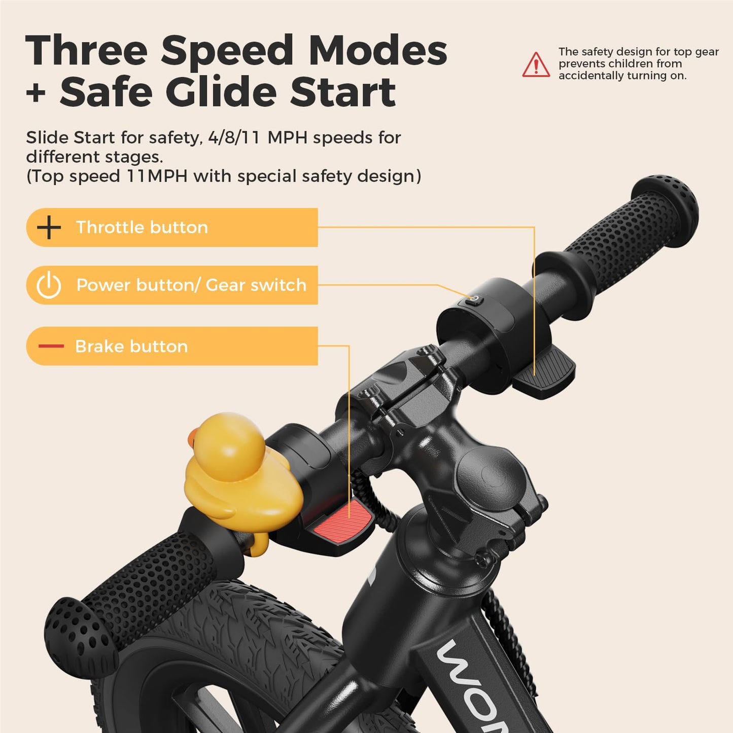 wonzeal Electric Balance Bike for Kids Ages 3-5,150W Toddler Balance Bikes with 12 inch Pneumatic Tire, Adjustable Seat, Knee/Wrist/Elbow/pad,Boy Girls Birthday Toys.