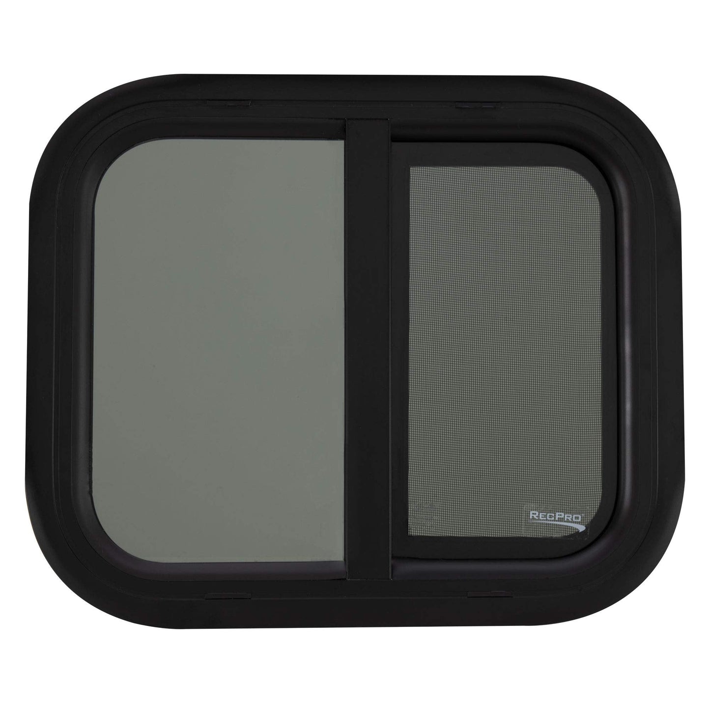RecPro RV Window Replacement - Teardrop Style, Horizontal Sliding, 18inW x 15inH, Black, Model RP-WIN, Made in USA