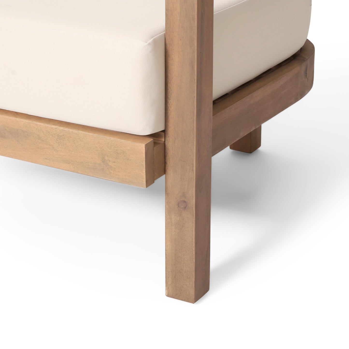 Merax Set of 2 Outdoor Acacia Wood Club Chair with Cushion,Patio Furniture Conversation Set for Backyard