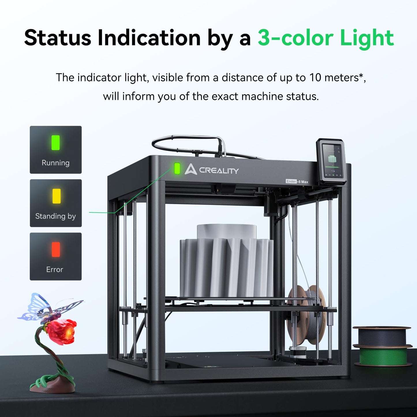 Creality Ender 5 Max 3D Printer, 3D Printing Machine with 700mm/s High-Speed Printing, 400 * 400 * 400 Large Print Area, 64-Point Auto Leveling 300℃ High Temp Precise Linear Rail