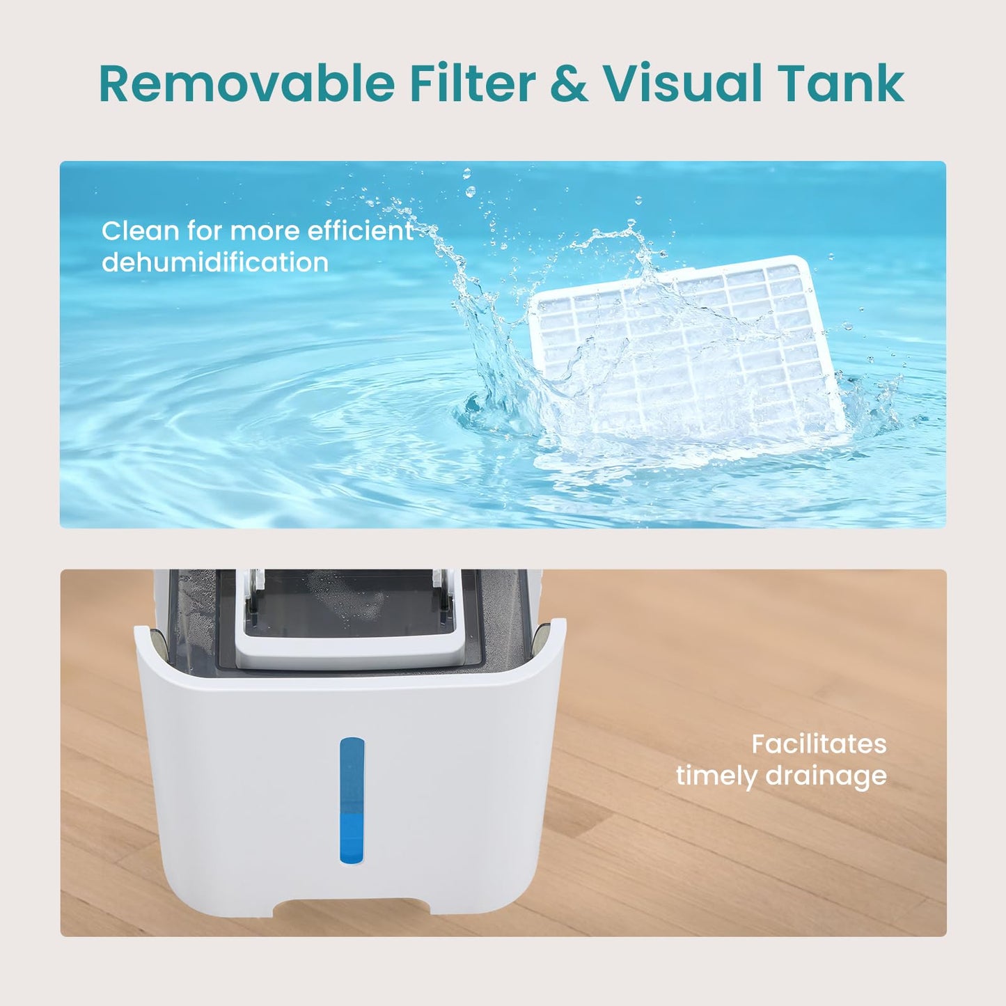 DUMOS 80Pints Dehumidifier with Drain Hose, Most Efficient Energy Star, 5,500 Sq.Ft Dehumidifier for Basement, 1.32 Gallon Tank 42dB, Smart Humidity Ring, Ideal Humidity Remover for Home & Bedroom