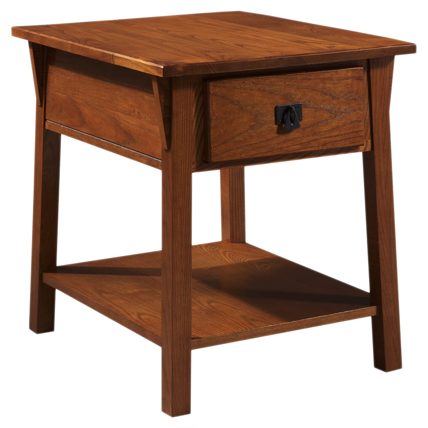 Leick Home Mission End Table, Solid Wood, 1 Storage Drawer, Secret Compartment, Bottom Display Shelf, Easy-Assembly, For Living Room/Bedroom, Russet, 24.0 in. L x 20.0 in. W x 24.0 in. H, 9066-SC