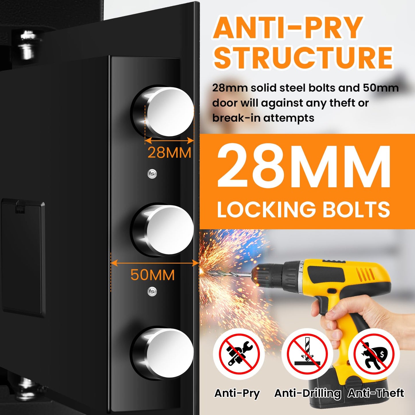 5.6 Cuft Large Drop Safe Box for Business, Anti-theft Money Safe with Quick Place Drop Slot, Digital Keypad, Spare Key, Heavy-duty Cash Depository Safes for Commercial Business Bars Retail Office Home