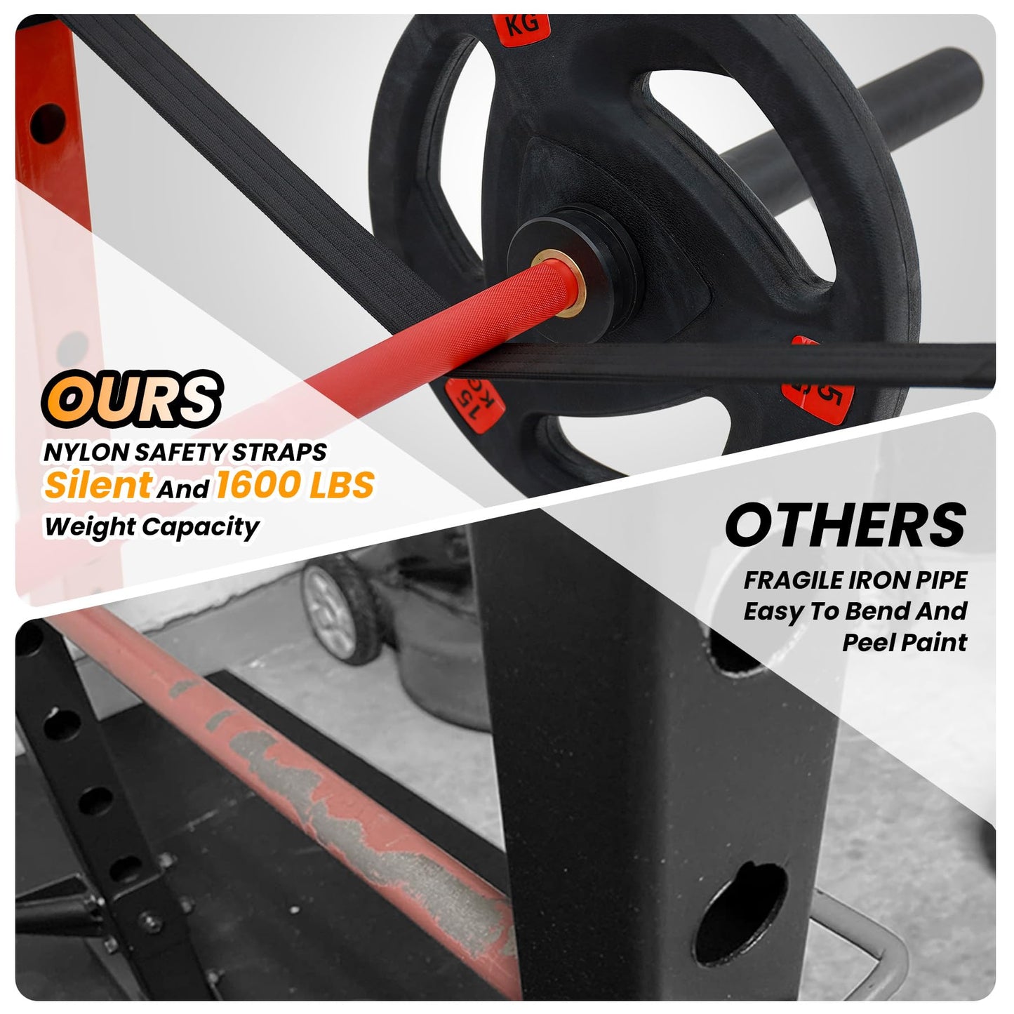 Power Cage with LAT Pulldown, Multi-Functional Power Rack with Cable Pulley System and J-Hooks, Squat Rack with Dip Bars and Landmine Attachment, Weight Cage for Home Gym Equipment (Black/Red)