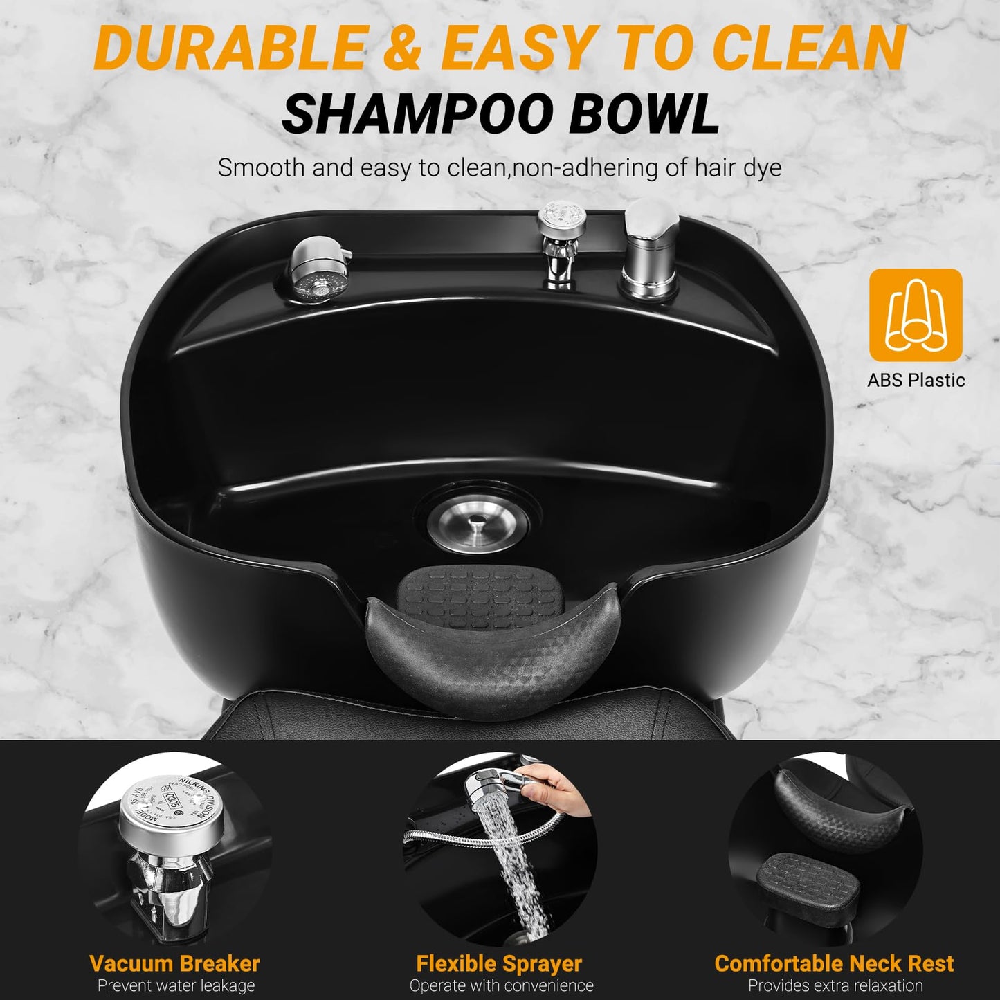 Seogwisam Shampoo Bowl and Chair Set for Salon with Footstool