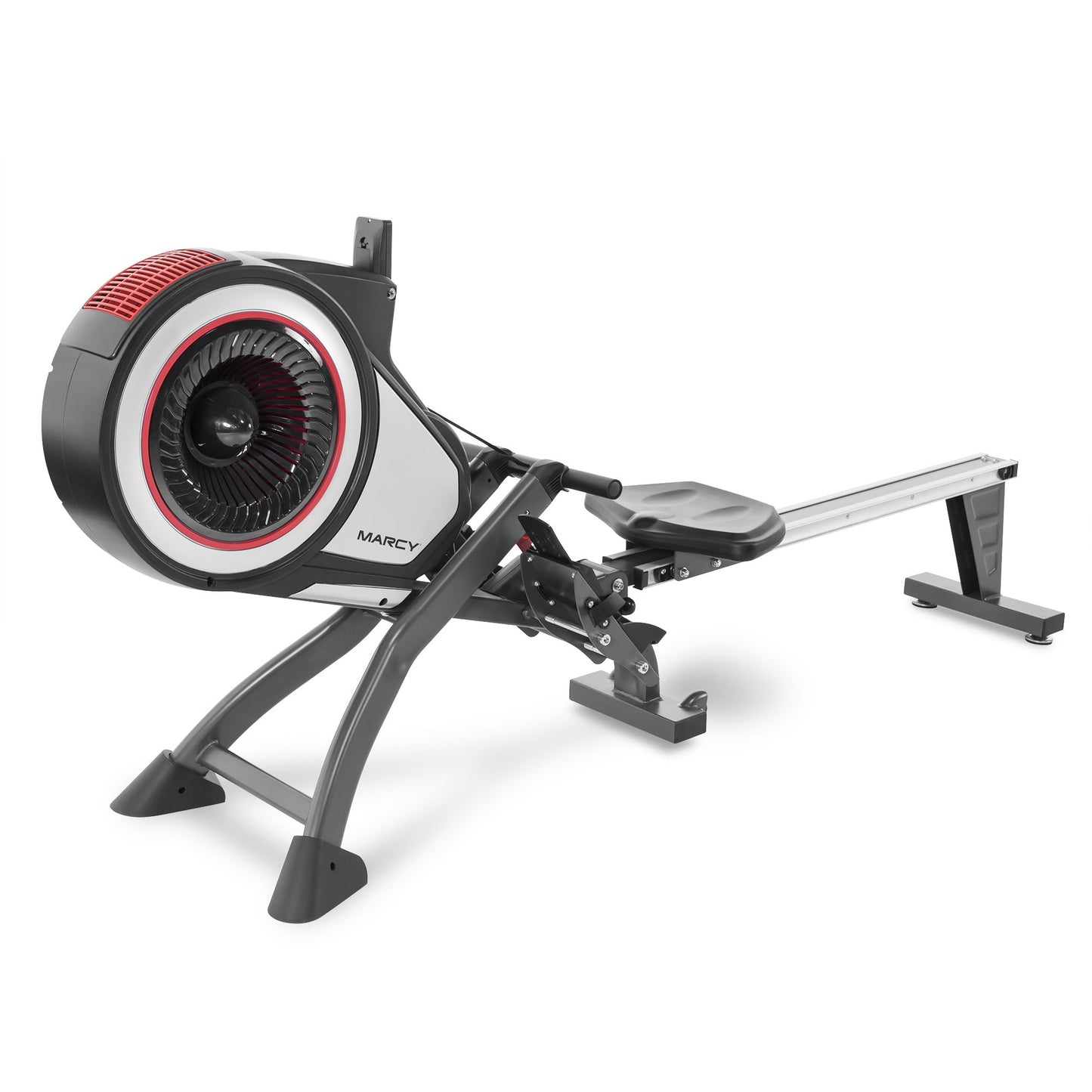 Marcy Foldable Turbine Rowing Machine Rower with 8 Resistance Setting and Transport Wheels NS-6050RE, Gray
