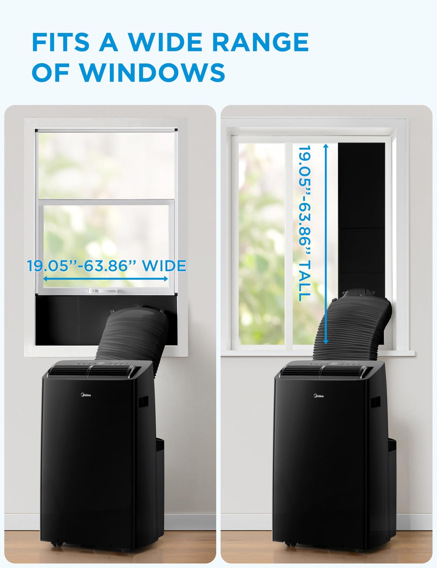 Midea Duo 14,000 BTU (12,000 BTU SACC) High Efficiency Inverter Ultra Quiet Portable Air Conditioner, with Heat up to 550 Sq. Ft., Works with Alexa/Google Assistant, with Remote Control & Window Kit"