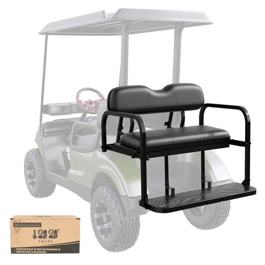 10L0L Golf Cart Rear Flip Seat Kit for Yamaha Drive G29 2007-2016 Folding Back Seat (Black)