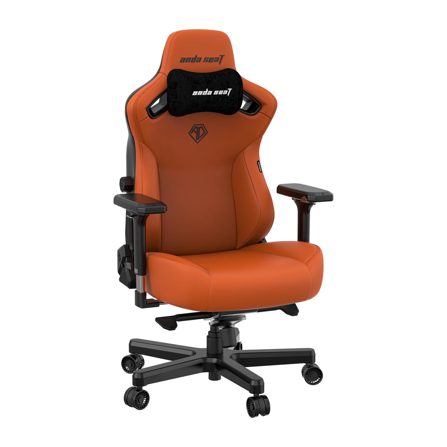Anda Seat Kaiser 3 Large Gaming Chair for Adults - Ergonomic Orange PVC Leather Gaming Seat with Lumbar Support, Comfortable Office Chair with Neck Support - Heavy Duty Wide Computer Seat