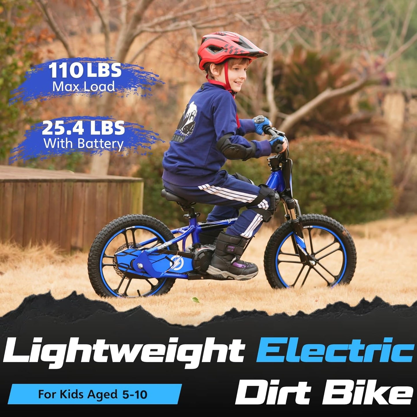 OLALA Electric Dirt Bike for Kids Aged 6-12, 500W Professional Version, Racing Grade Electric Motorcycle, Up to 15.5MPH & 3 Speed Settings, 24V Detachable Battery, 16IN Off-Road Tires