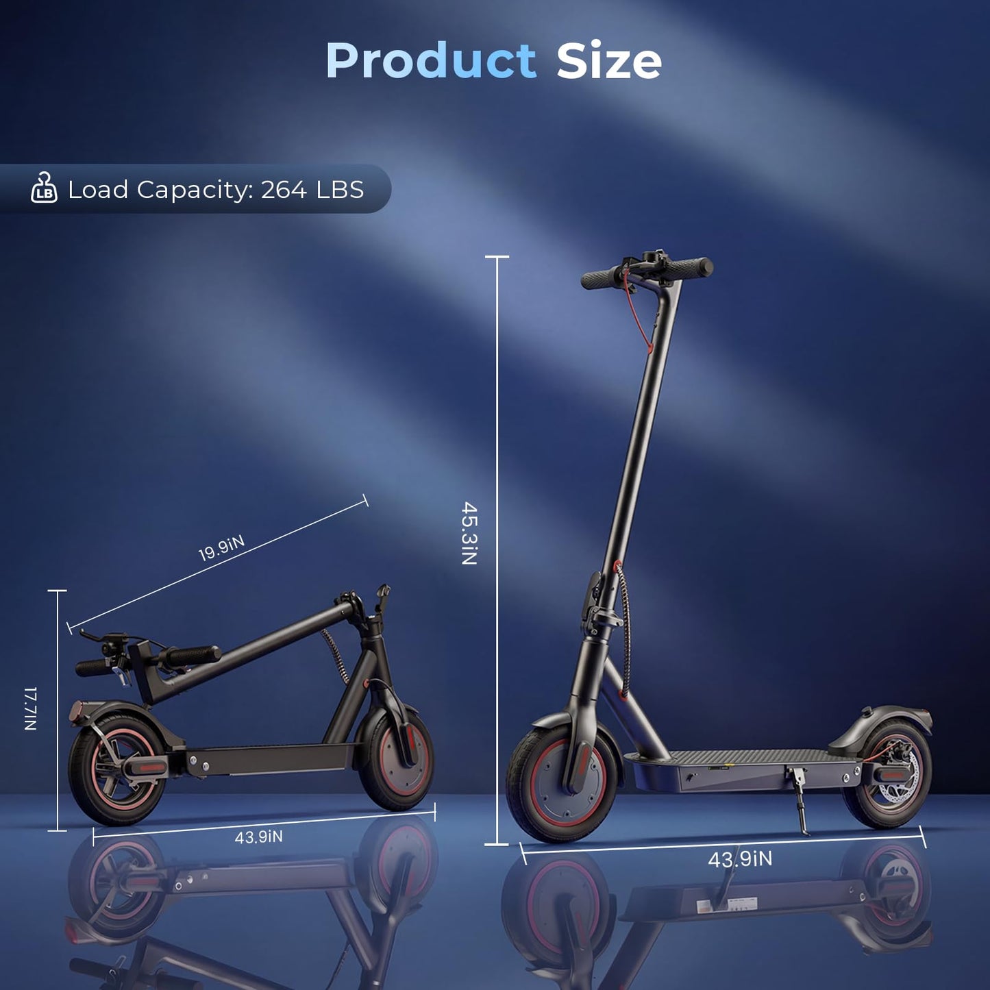 HopCycle Electric Scooters - Electric Scooter Adults, 1200W/1000W/500W Motor, 28/25/21/18 MPH Top Speed, 10''/8.5'' Tires, 28/25/23/21Miles, APP Control E Scooter for Teens Dark Black-1
