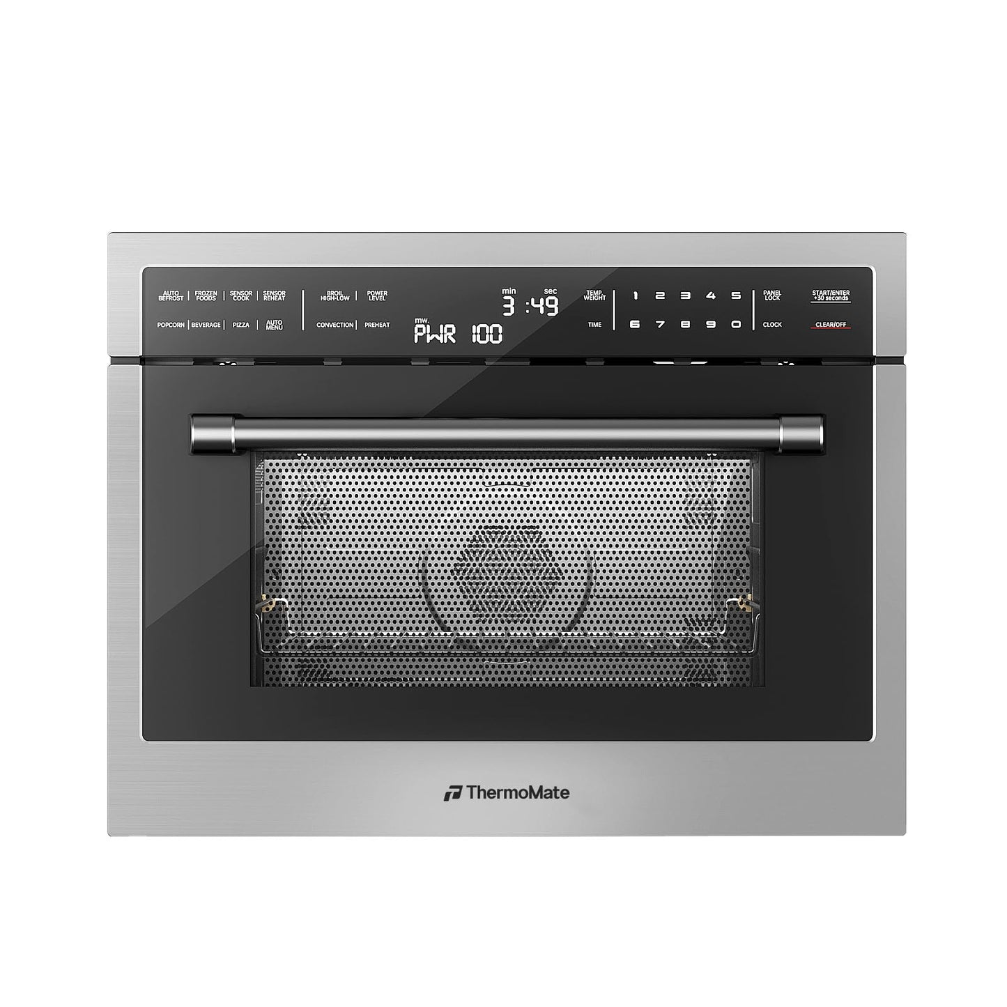 24 Inch Built-in Microwave and Convection Oven Combination, ThermoMate 1.6 Cu. Ft. Wall Oven Microwave Combos, 1000 Watt Power, Sensor Cook, Touch Control LCD Display, Stainless Steel Finish