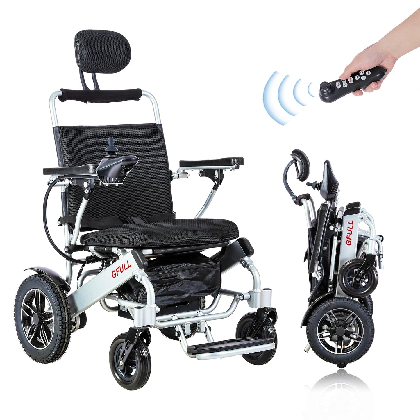 Electric Wheelchairs for Adults, Heavy Duty 66lbs 20" Wider Seat Aluminum Foldable Motorized Wheelchair with 12Ah Batteries & Dual Motors, 20 Miles Long Range 330 lbs Large Tire for Home, Park