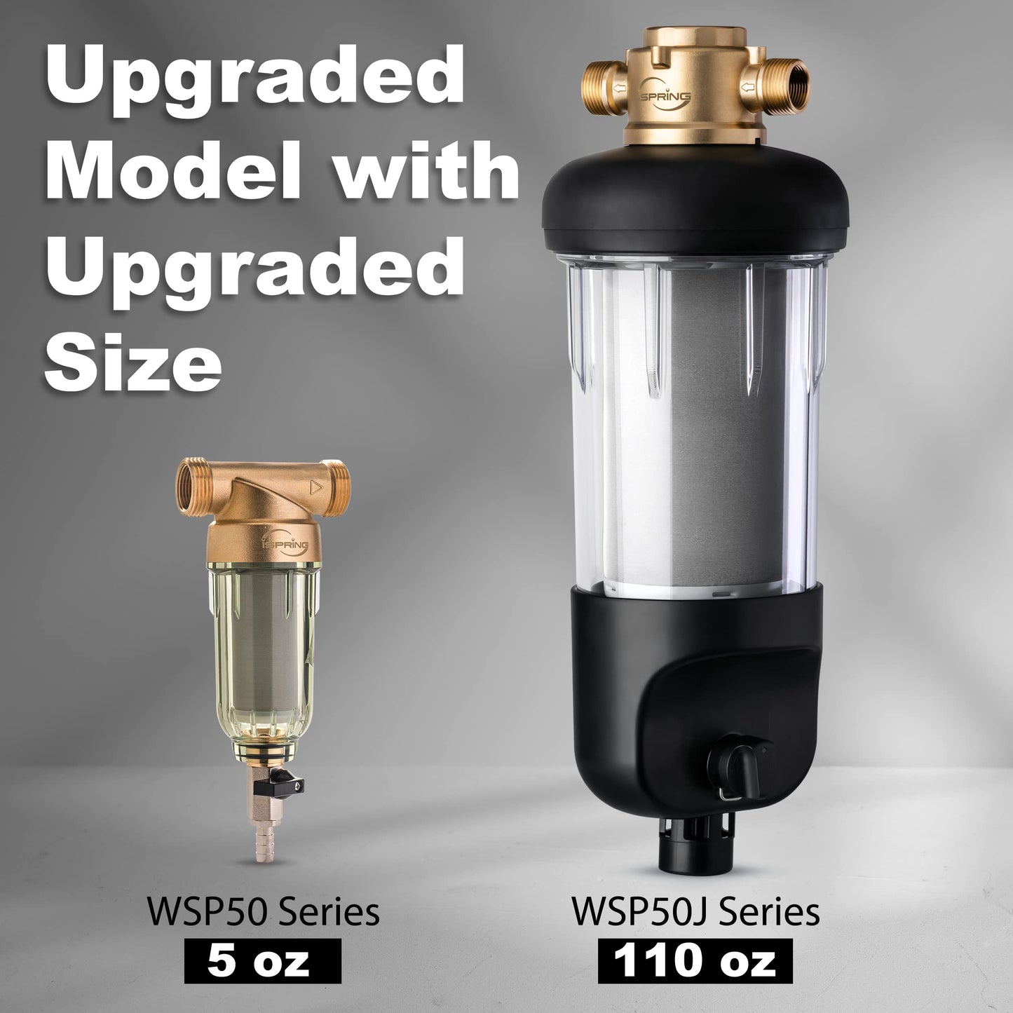 iSpring Whole House Water Filter System w/Jumbo-Sized Spin Down Sediment Filter, Polyphosphate Anti-Scale, GAC+KDF, and Carbon Block Water Filters, Water Descaler and Filter, Model: WGB32B-KDS+WSP50J