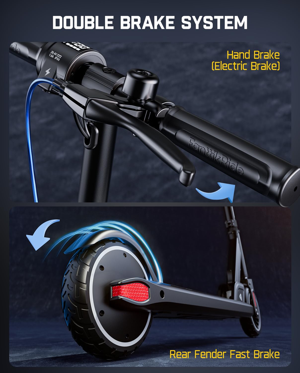 FanttikRide T9 Electric Scooter for Big Kids 6-14, 7/10/12 MPH, LED Battery Level, Height Adjustable and Foldable, Electric Scooter for Teenagers, Up to 40 mins, Black