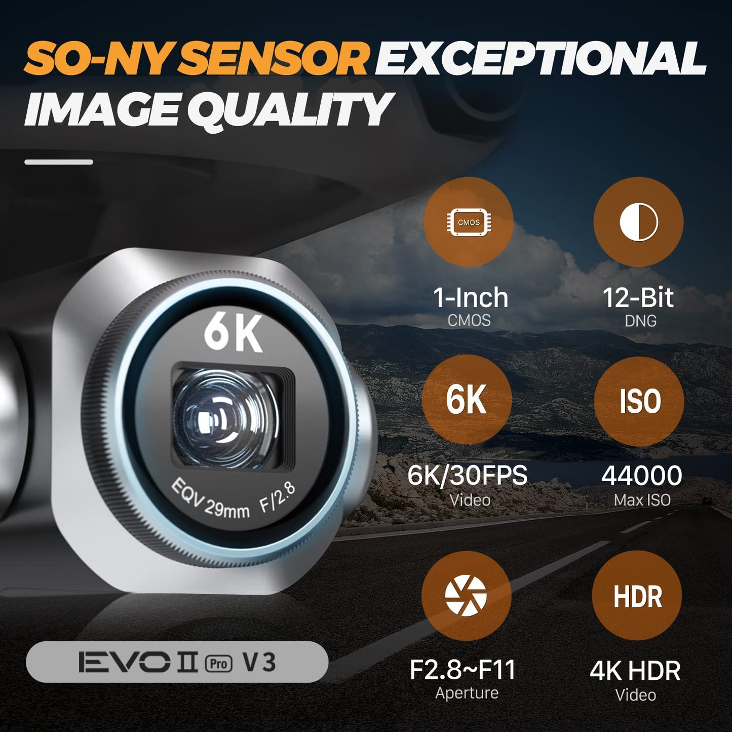 Autel Robotics EVO 2 PRO V3, Son-y 1" CMOS Sensor & 12-Bit Image 6K HDR Video EVO II Pro V3 Rugged Bundle, Moonlight Algorithm 2.0, 40 Minutes, 15KM Transmission, 360° Obstacle, SkyLink 2.0