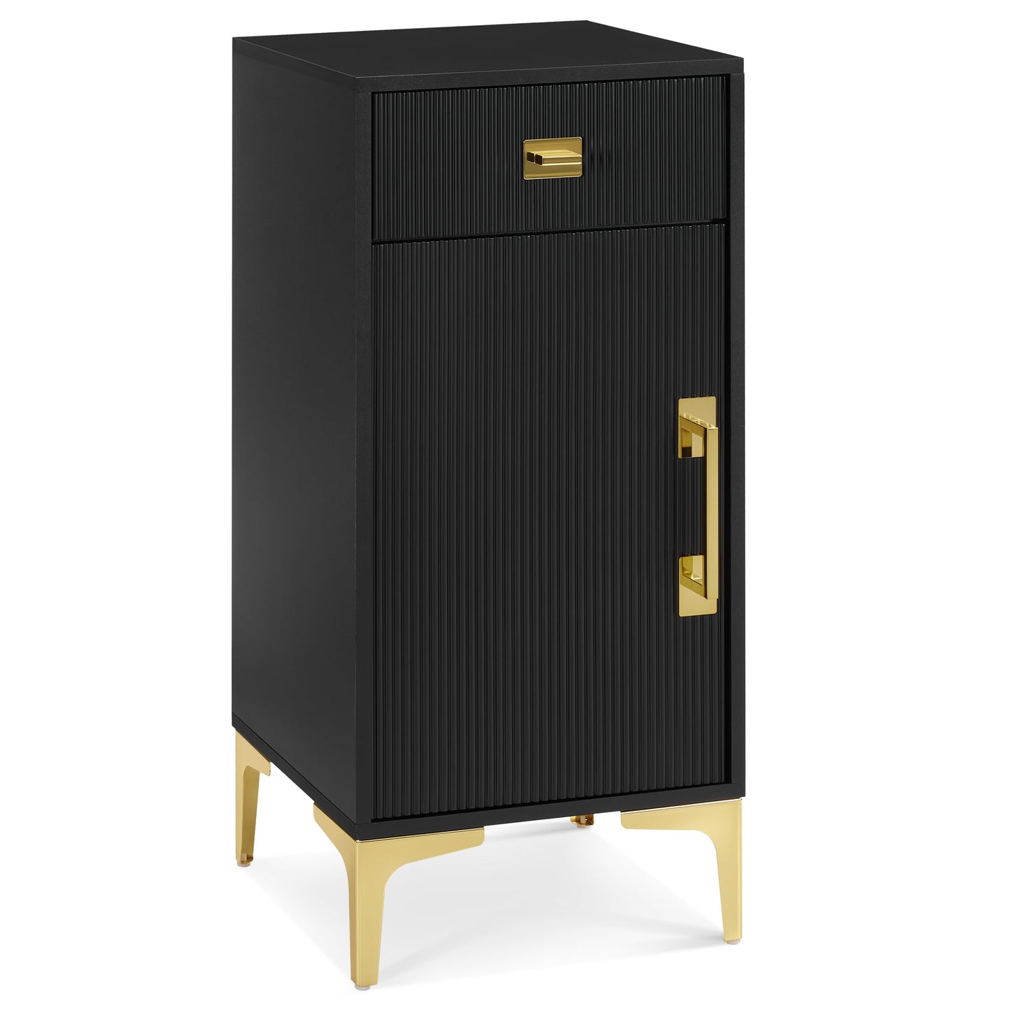 BarberPub Storage Barber Station with Cabinet, Hair Stylist Station for Tools Storage, Black Salon Free-Standing Station Equipment, Drawer 2027