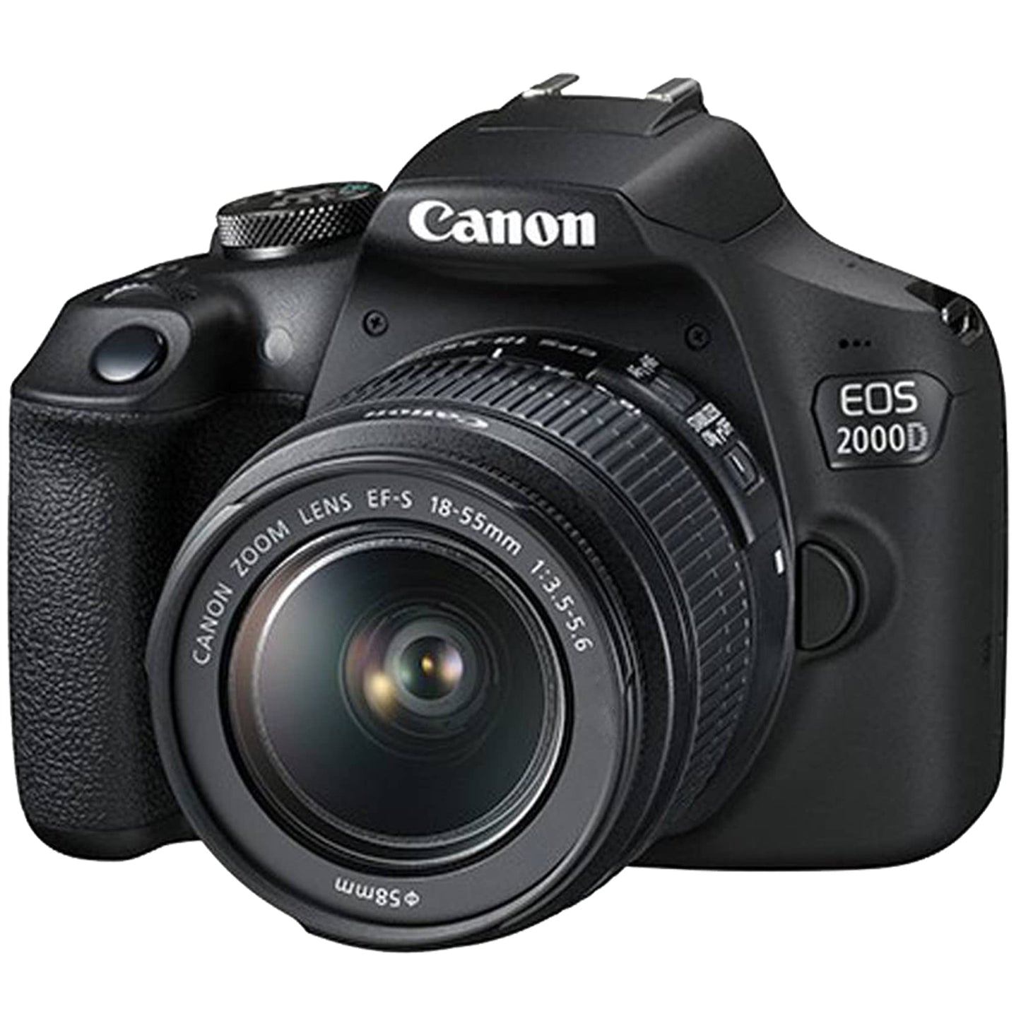 Canon EOS 2000D / Rebel T7 DSLR Camera with EF-S 18-55mm Lens + SanDisk 32GB Card Tripod Case Wideangle Lenses ZeeTech Accessory Bundle (20pc Bundle) (18-55MM, Card) Black (Renewed)