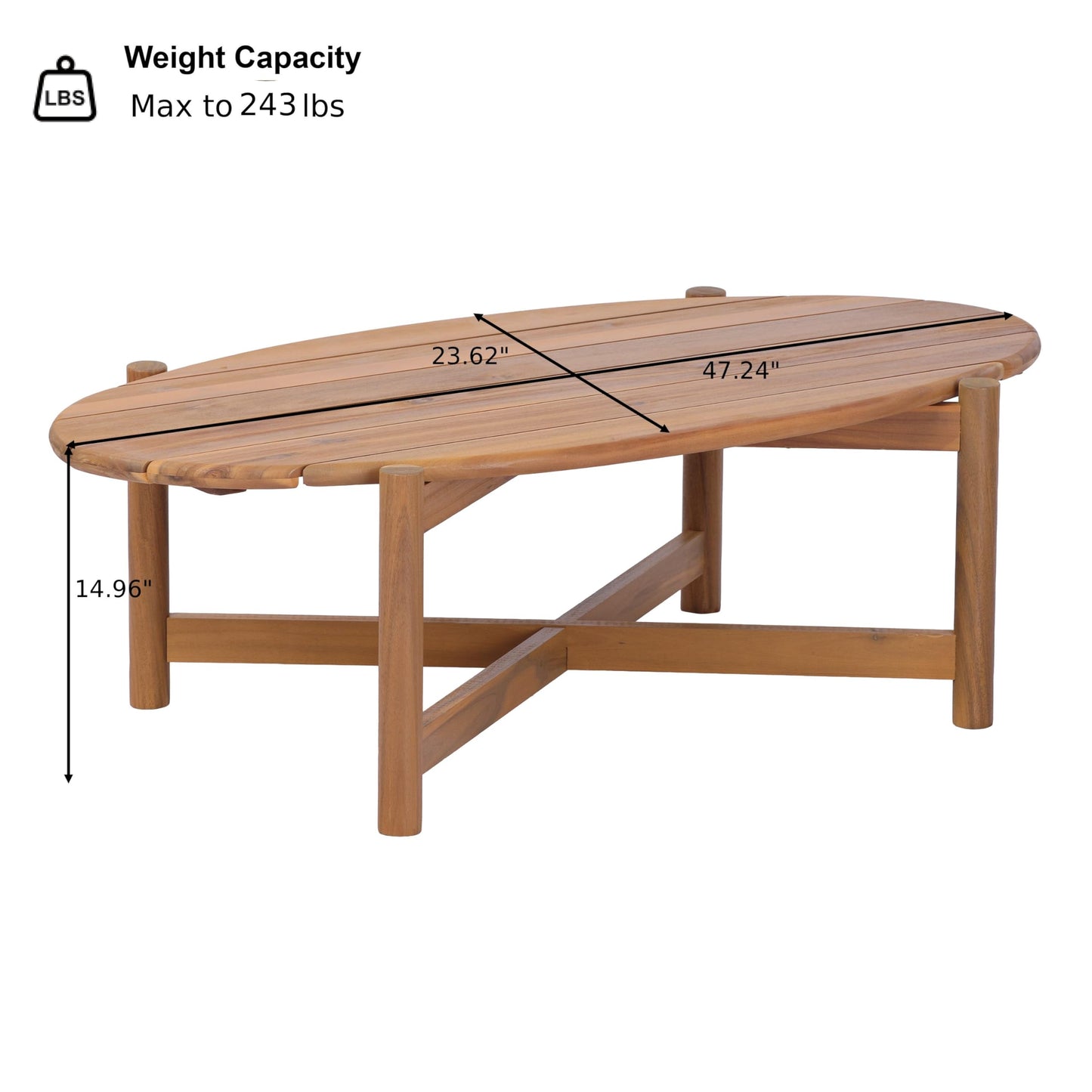 Christopher Knight Home Bubi 5-Seater Patio Furniture Set with Cushion, 4 Piece Outdoor Acacia Wood Conversation Set, Solid Wood Outdoor Sectional Sofa Set with Coffee Table, Teak+Beige