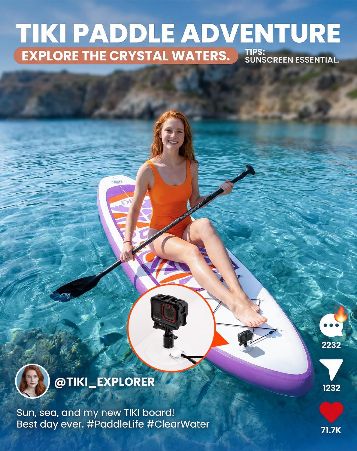 FunWater Inflatable 10'6×33"×6" Ultra-Light (17.6lbs) SUP for All Skill Levels Everything Included with Stand Up Paddle Board, Adj Floating Paddles, Pump, ISUP Travel Backpack, Leash,Waterproof Bag