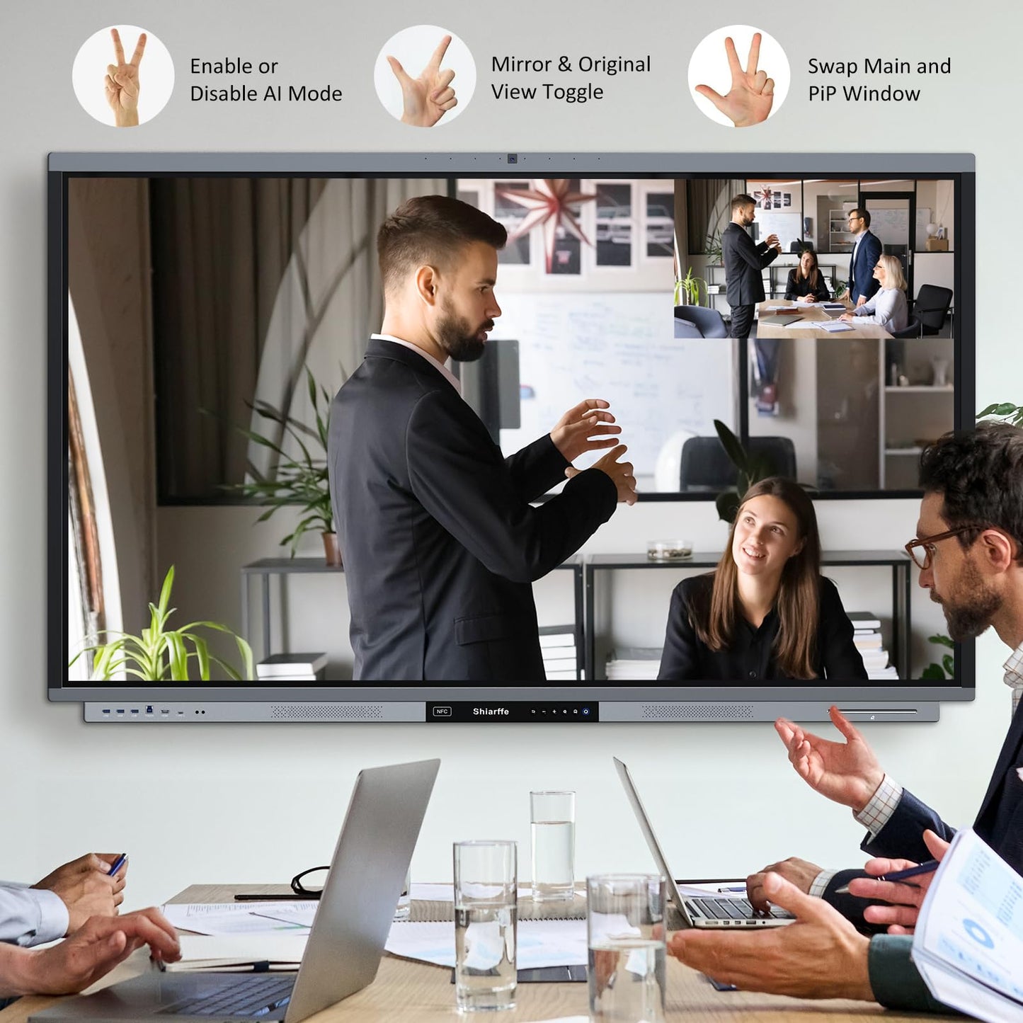 Shiarffe R9 Smart Board 75 Inch 4K Interactive Whiteboard