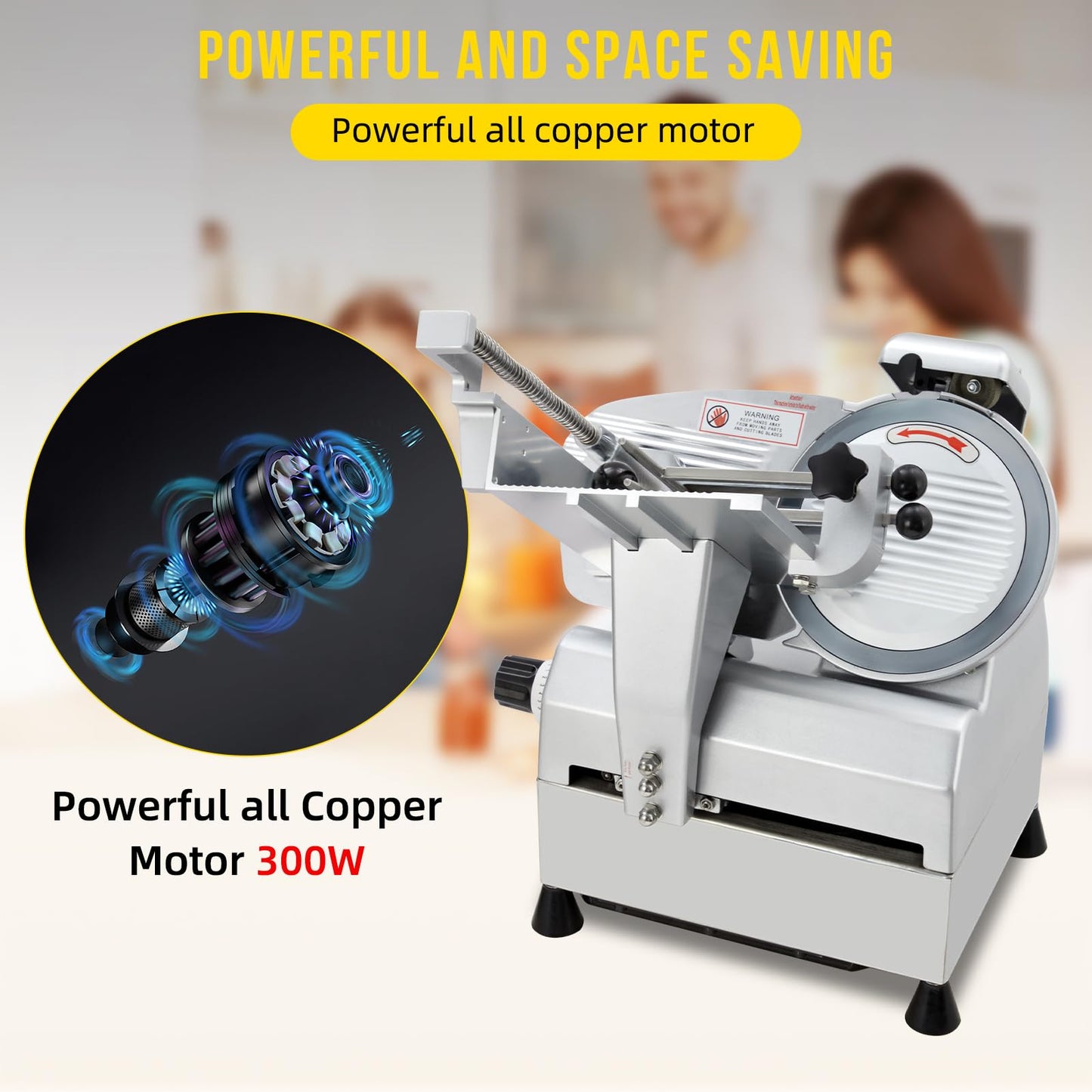 Commercial Automatic Meat Slicer 10 Inch - Electric Deli Slicer with 240W+430W Dual Motor, 0-16mm Adjustable Thickness, Stainless Steel Blade, Meat Slicer Machine for Home Kitchen, Deli, Restaurant