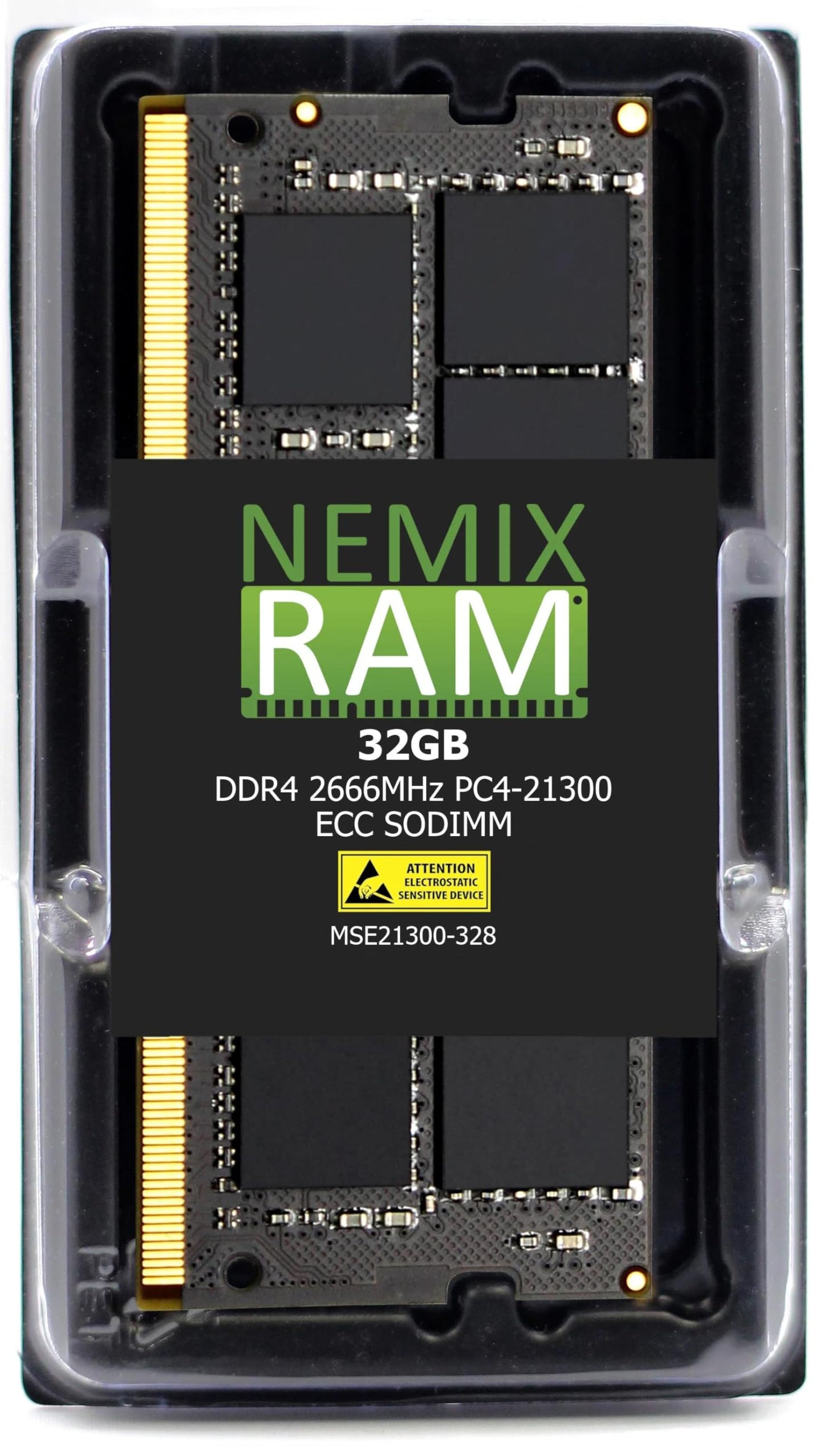 NEMIX RAM 32GB (1X32GB) DDR4 2666MHz PC4-21300 2Rx8 1.2V CL19 260-PIN ECC SODIMM Compatible with QNAP RAM-32GDR4ECP0-SO-2666 ECC Unbuffered Memory