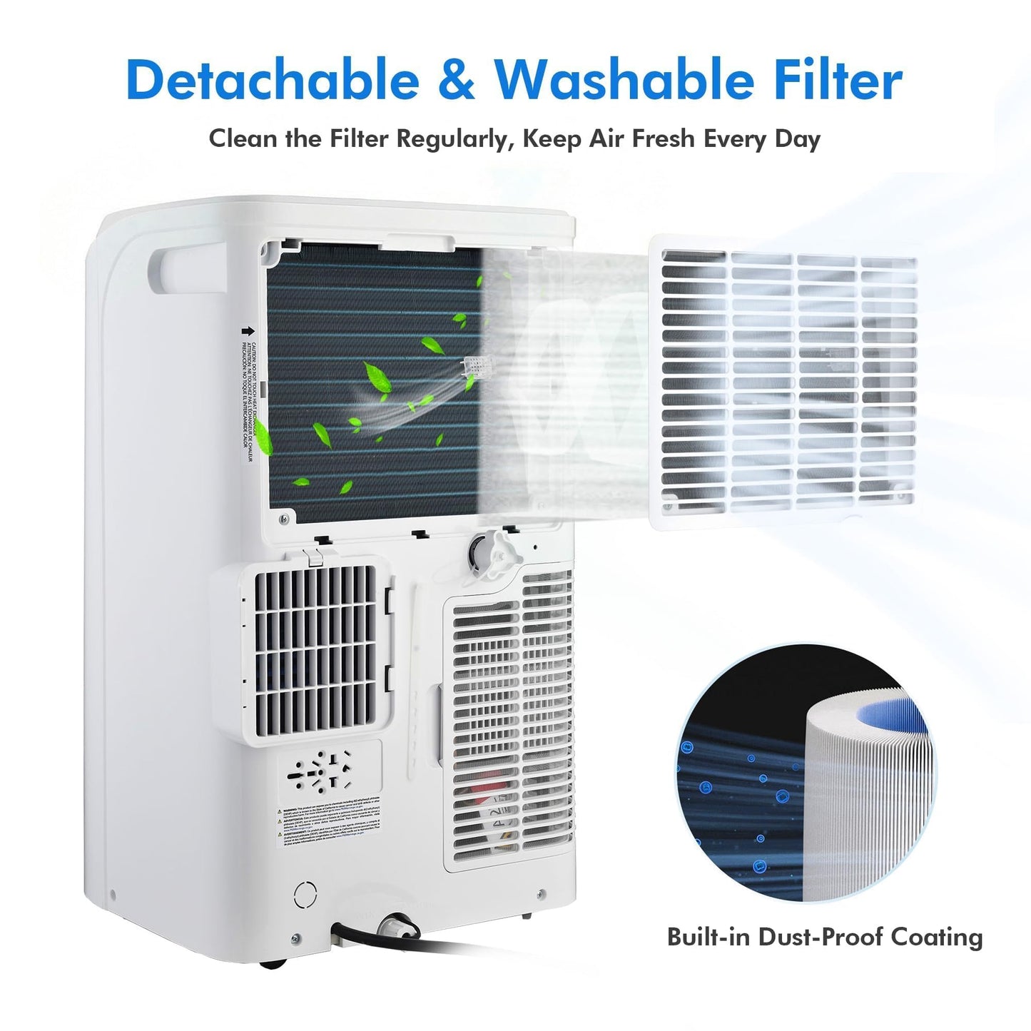 14000 BTU Portable Air Conditioners, Cools Up to 700 Sq.Ft, AC Unit with Cooling, Fan, Dehumidifier, Sleep Mode, Remote Control&Installation Kit, Portable AC for Large Rooms