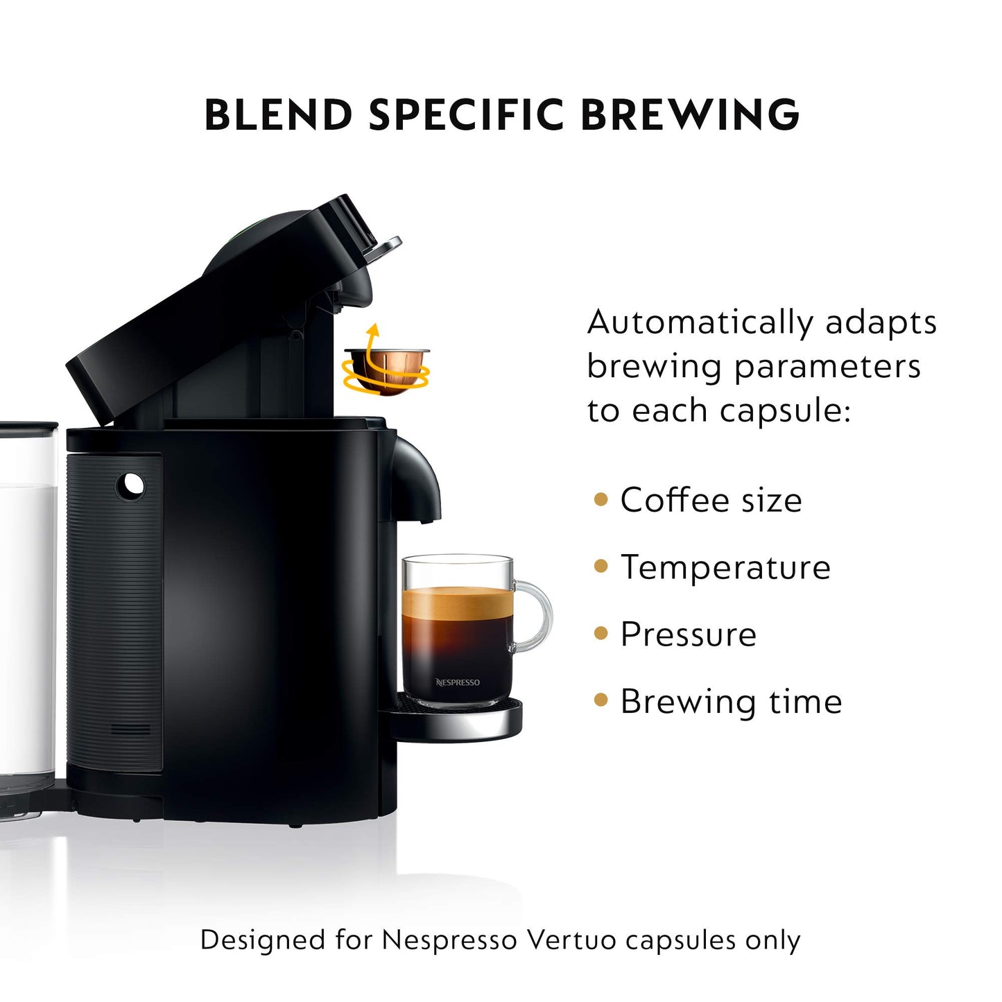 Nespresso VertuoPlus Deluxe Coffee and Espresso Machine by De'Longhi, 37 Oz, Black