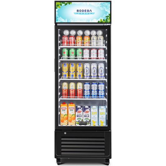 BODEGACOOLER Commercial Beverage Refrigerator and Cooler, 10.0 Cu.Ft Commercial Merchandiser Refrigerator with Soft LED Light, Commercial Fridge, Display Refrigerator with 240 cans & 120 bottles.