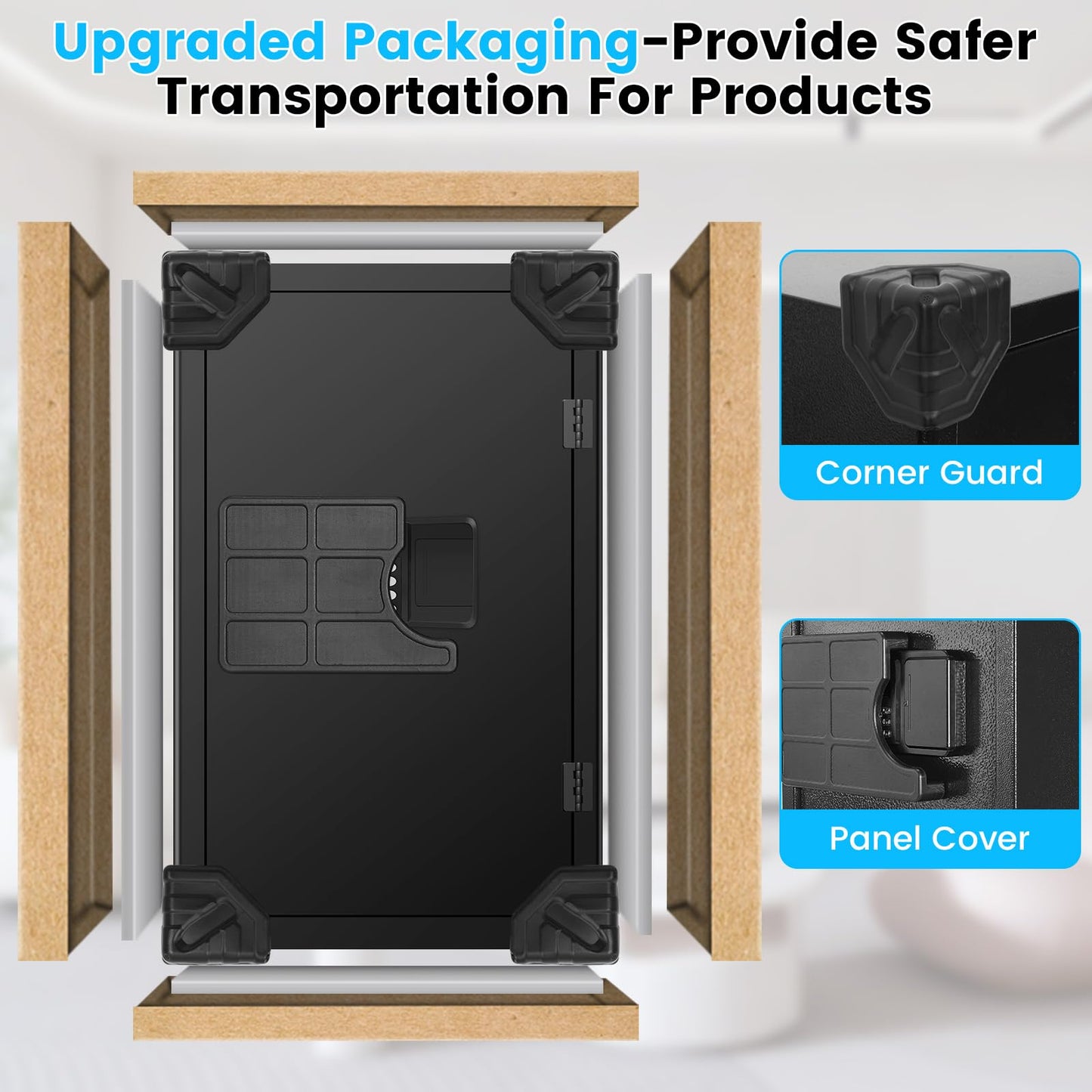 Large Fireproof Safe for Home Office, Digital Security Safe Box with Digital Backlit Keypad, Emergency Key and Anti-Theft Alarm, Personal Safes for Cash Documents Jewelry Valuables (7.0 Cuft)