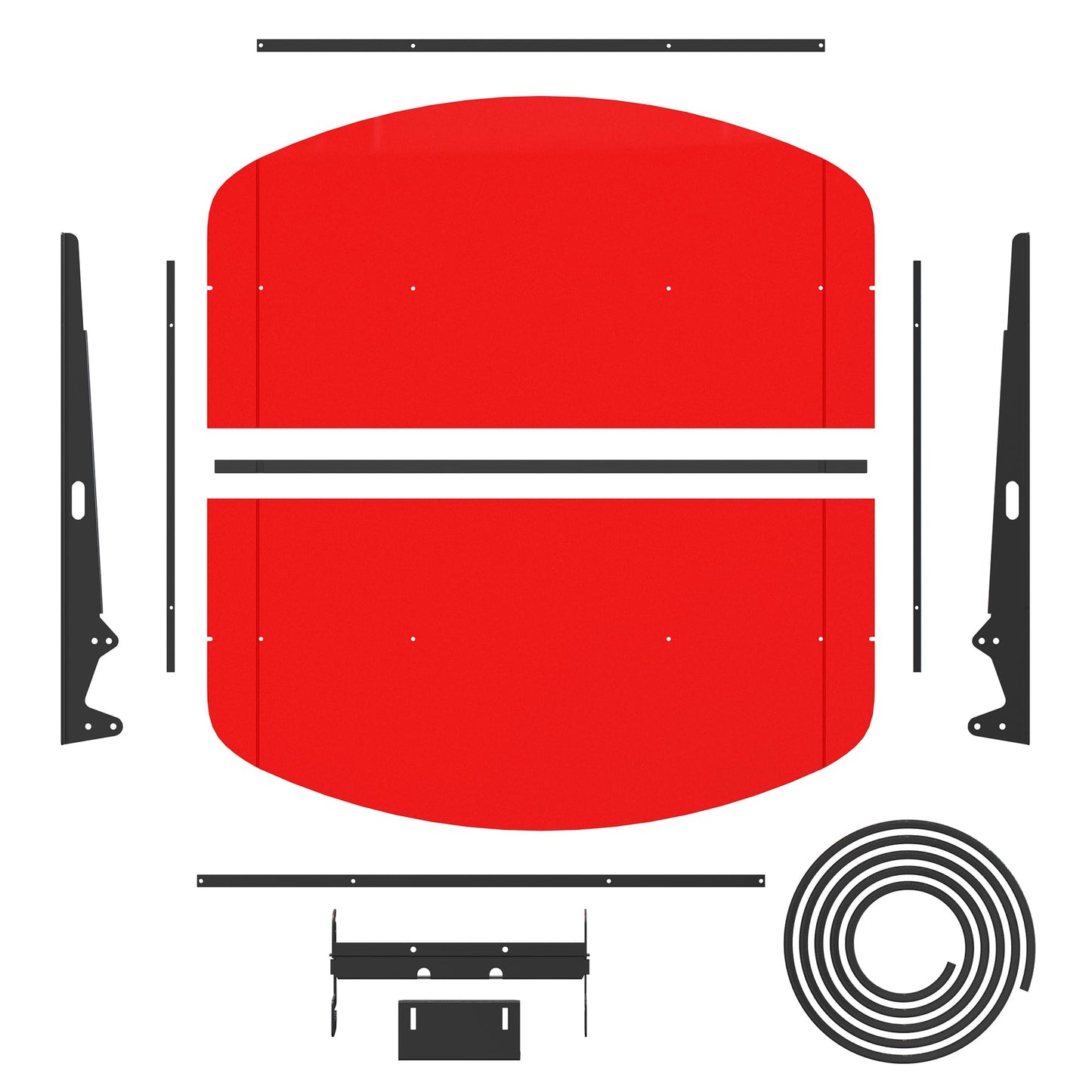 MOOFI Mowers Canopy for ROPS - Non-fading High-Density Thermoplastic Umbrella - 53-3/8" X 53-3/8" (Adds About 4" to Tractor Height)