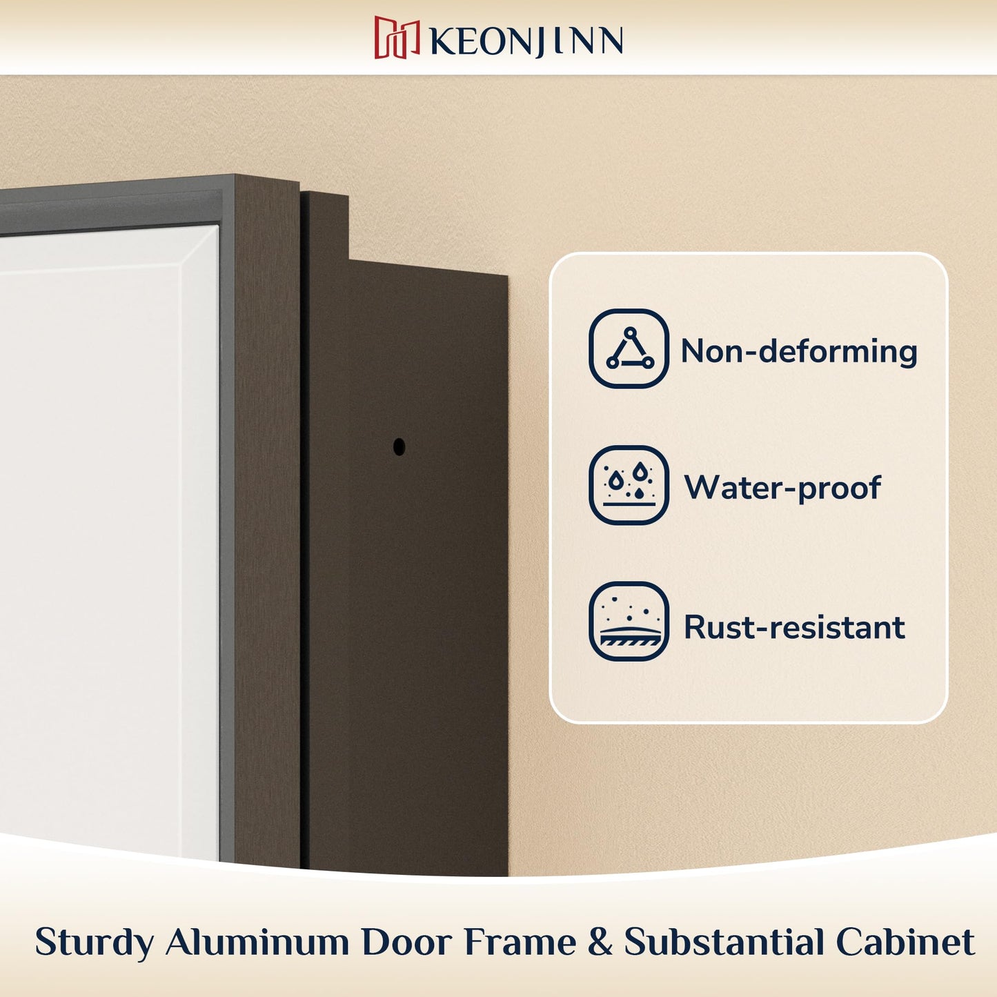 Keonjinn 24" x 30" Black Bathroom Medicine Cabinets with Mirror, Fully Assembled, Large Mirrored Medicine Cabinet Recessed or Surface Wall-Mounted, Aluminum Metal Framed, Farmhouse Cabinet Mirror