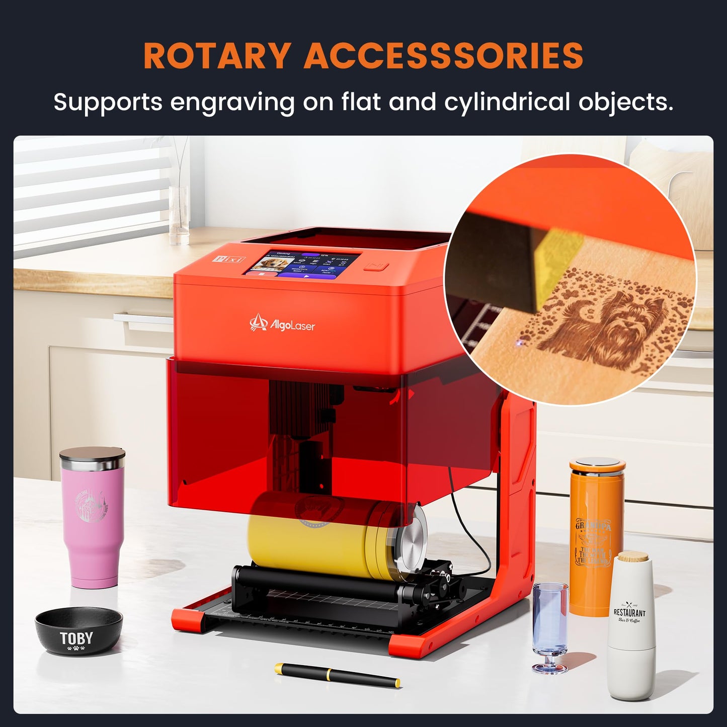 AlgoLaser 3W Smart Laser Engraver Machine, Class 1 Portable Laser Engraving Machine with Built-in AlgoOS System, No PC Needed, Laser Engraving for Wood, Acrylic, Leather.