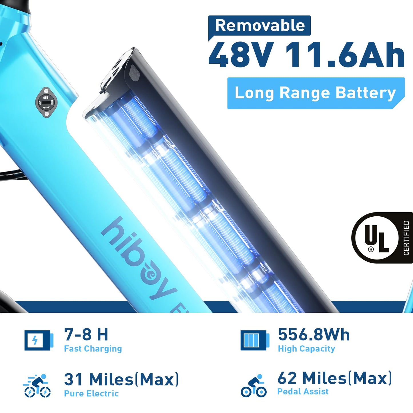 Hiboy EX9 Electric Bike for Adults, Advanced Torque Sensor, 750W Motor, 28MPH 62-Mile Range, 26" Step-Thru E-Bike, Shimano 7-Speed, UL Certified for City Commuting & Leisure