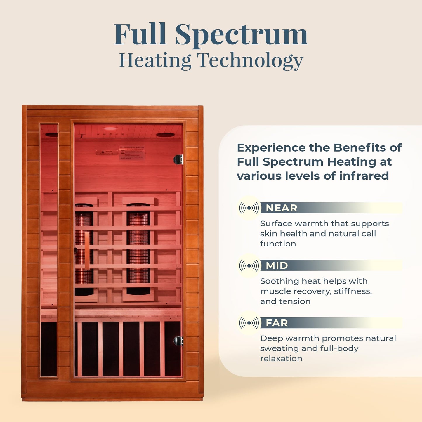 DYNAMIC SAUNAS Cordoba 2-Person Full Spectrum Infrared Sauna with Red Light Therapy & Bluetooth Speakers | Personal Indoor Dry Heat Sauna Room for Spa, Home & Gym – Made from Canadian Hemlock