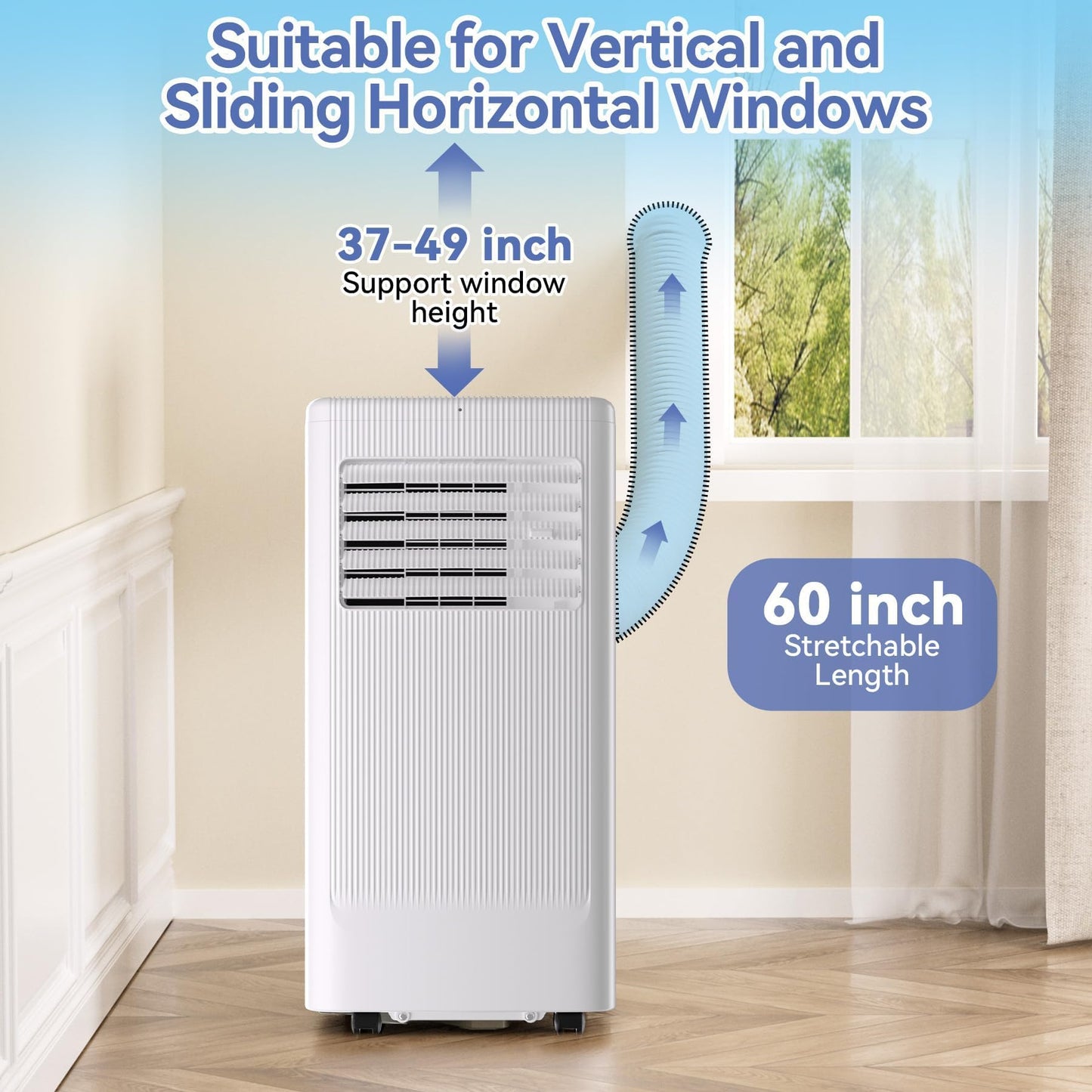 10000 BTU Portable Air Conditioners, 3 in 1 Portable AC with Cool, Dry, Fan Modes, Quiet Air Conditioners Cools Room up to 560 sq.ft, LED Display, Remote & 24H Timer, for Bedroom/Dorms/Apartments