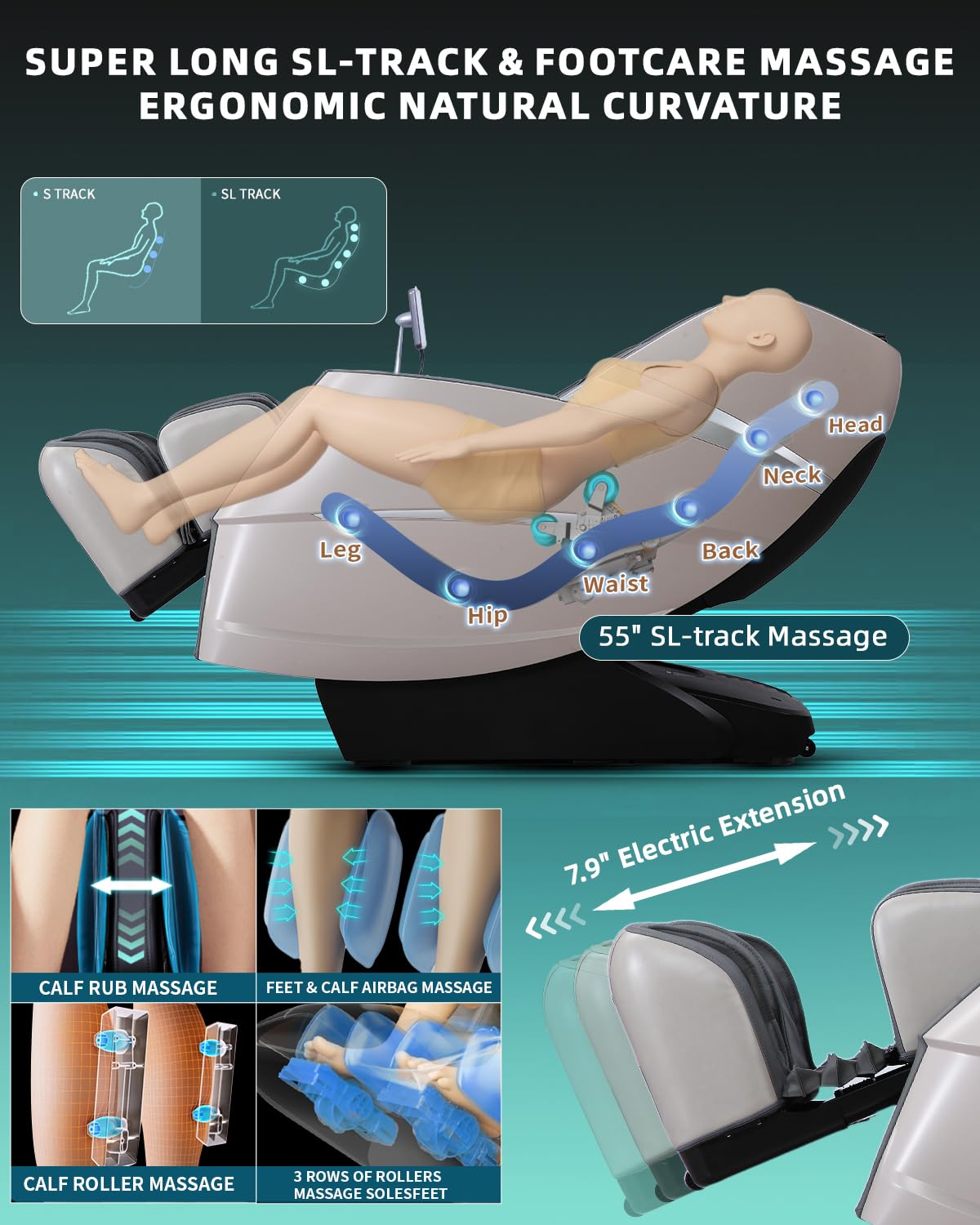 RelaxRelife Massage Chair Full Body, 4D Zero Gravity Massage Chairs, 20 Auto Modes, 11 Massage Technique, 40 Airbags Shiatsu Massage, APP Control with HiFi Bluetooth Speaker Grey