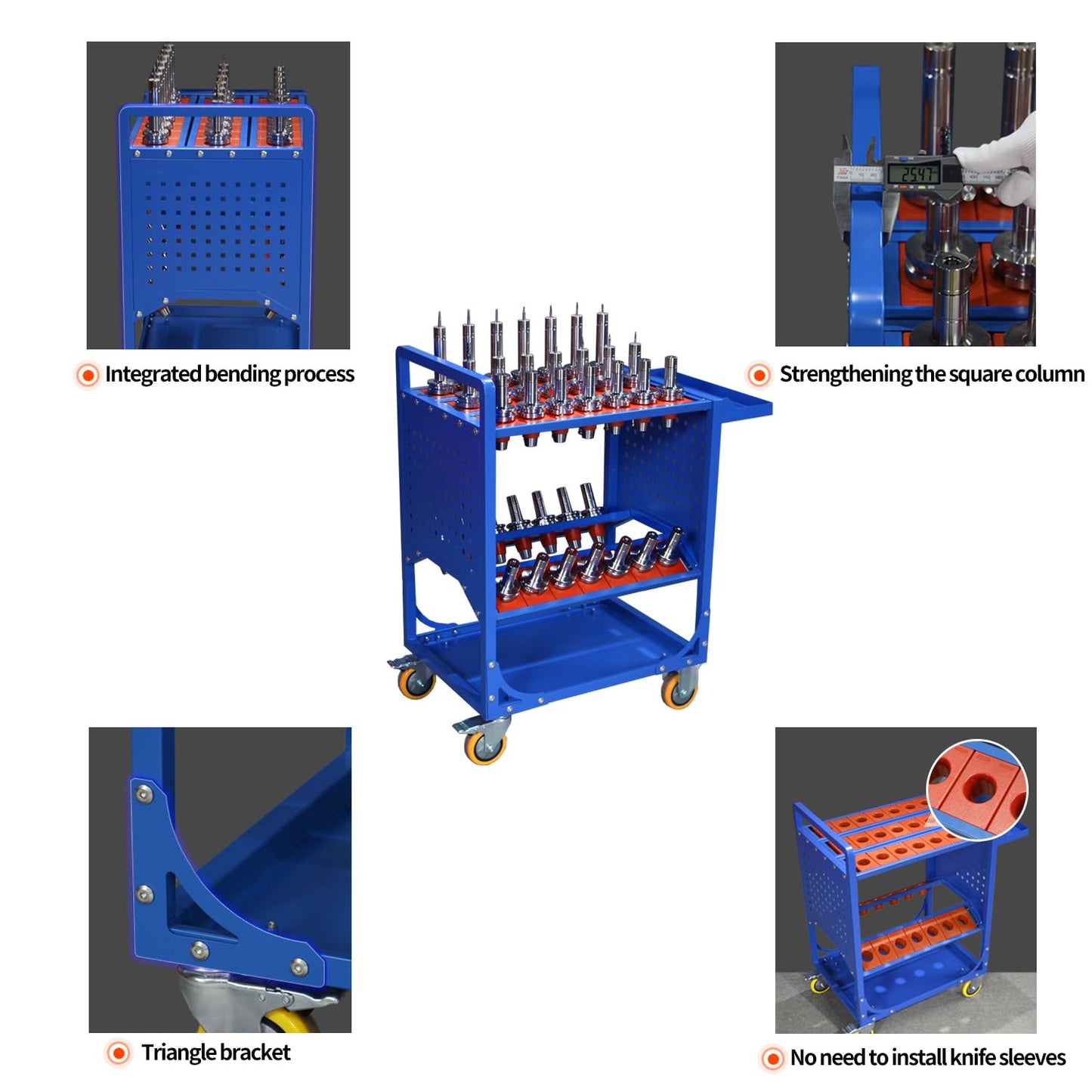 GNTOPHN CAT/BT40 CNC Tool Holder Transfer Cart with Wheels, CNC Tool Rolling Cart, CNC Trolley is Suitable for Warehouses Storehouse Factory Garage