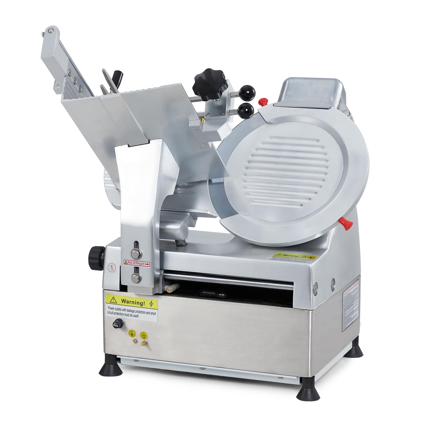 12" Commercial Meat Slicer 550W Dual Motors, Adjustable Thickness 0-14mm, with Safety Blade Cover & Sharpener - for Deli, Restaurant, Home Kitchen Slicing Beef, Ham, Vegetables