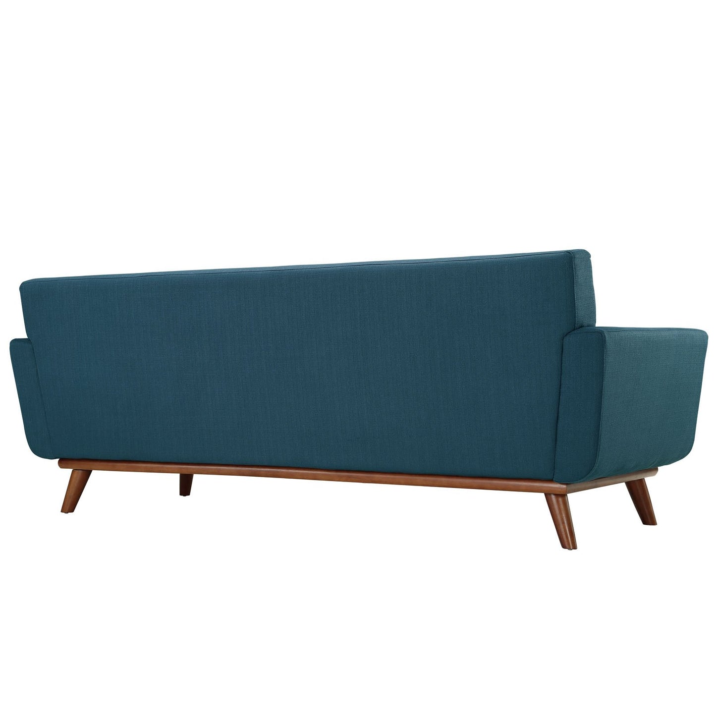 Modway Engage Mid-Century Modern Upholstered Loveseat and Sofa in Azure, Set of 2