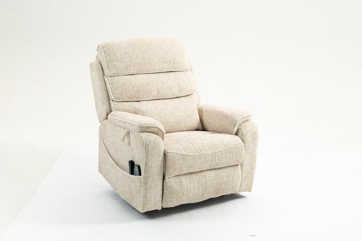 GDFStudio Oversized Power Lift Recliner Chair with Heat Massage Wireless Charging 180 Degree Lay Flat Electric Reclining Sofa with Cup Holder for Living Room Bedroom, Cream