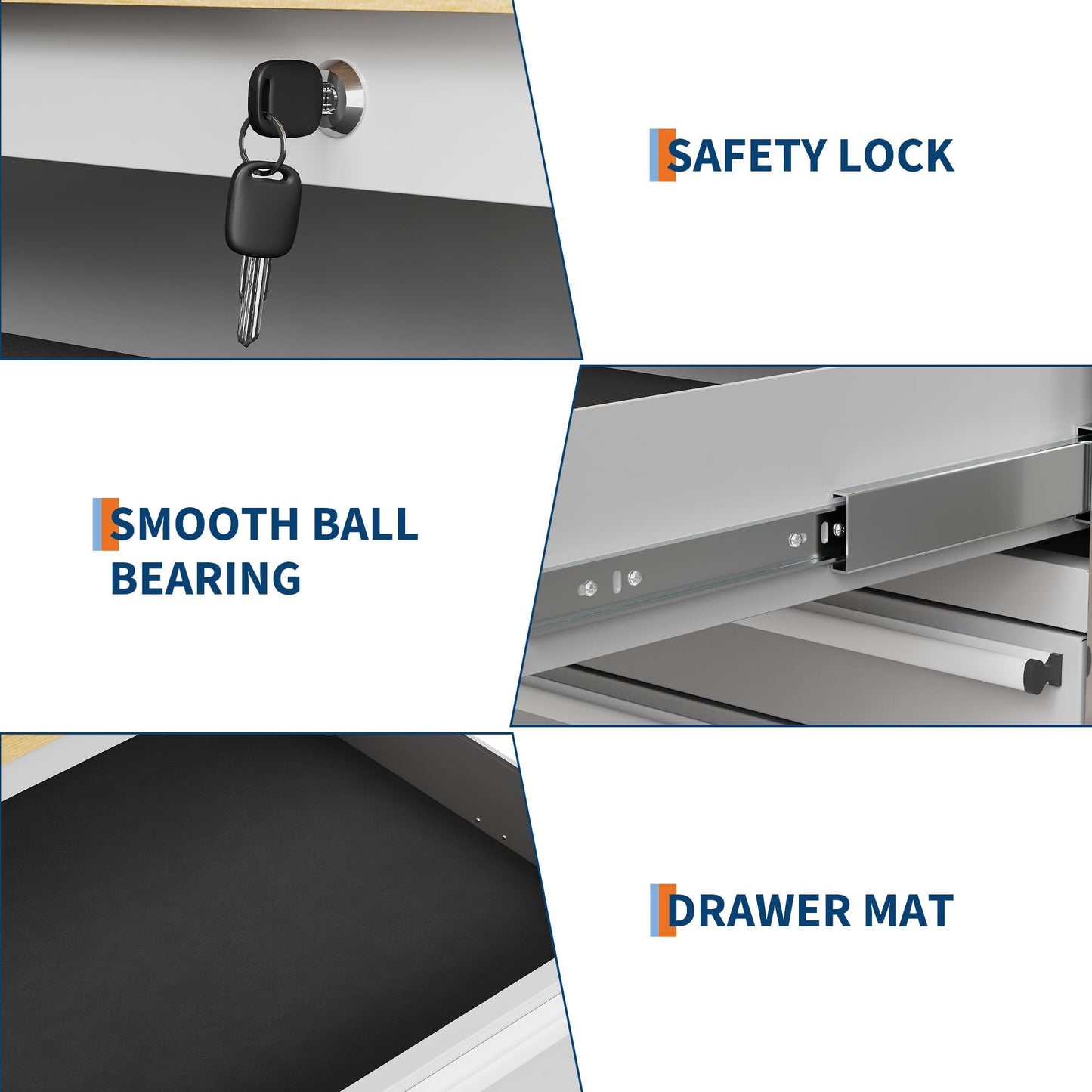 ExploreHorizon 61" Heavy-Duty Rolling Tool Chest & Mobile Workbench with 9 Drawers, Rubber Wood Top and 4 Wheels, Steel Storage Cabinet for Garage, Workshop, Warehouse，Silver