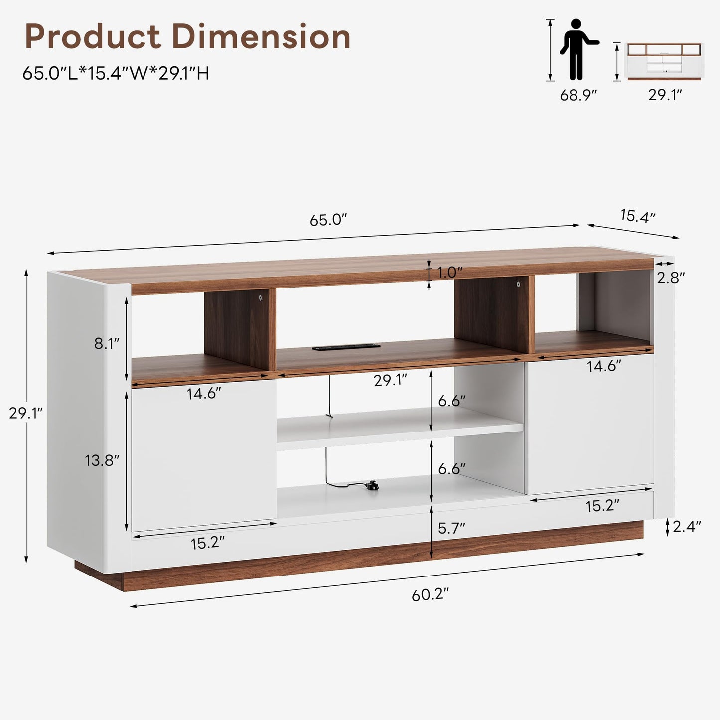 LIKIMIO Modern TV Stand for 70" TV, Entertainment Center with Charging Station & LED Lights, Media Console with Sliding Doors, Open Shelves, Console Table for Living Room and Bedroom