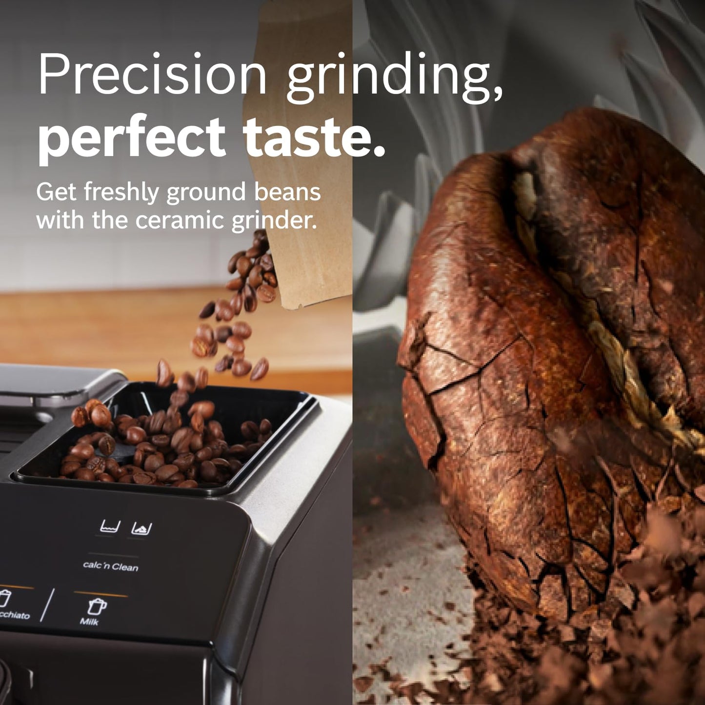 Bosch Fully Automatic Coffee and Espresso Machine - One-Touch Drinks, Barista Quality Super Coffee Maker - Touch Control Panel, Large Bean Capacity - Easy Clean, Maintenance - Black - TIU20109