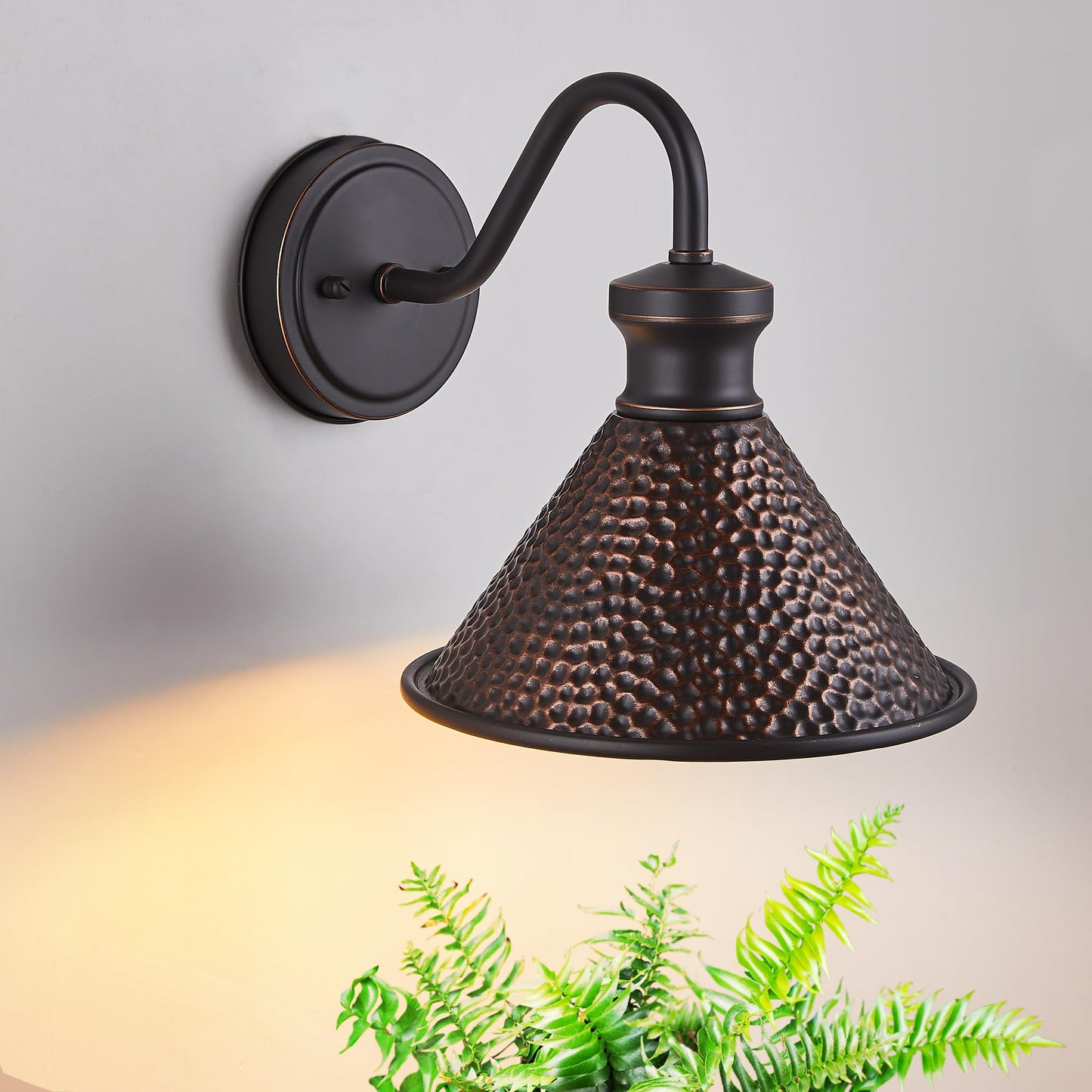 Tarentlight Gooseneck Wall Sconce 1-Light E26, Oil Rubbed Bronze, 9.3 Inch Width, Model W2412-ORB, Ideal for Outdoor and Indoor Use