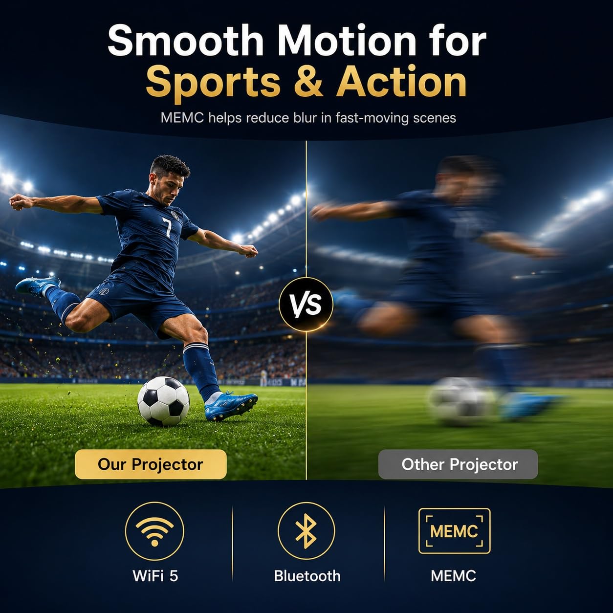 Ecosky Native 4K UHD Projector with Google TV, 3000 ANSI Lumens 4K Smart Projector with WiFi and Bluetooth, AI Auto Focus & Keystone, Dual Hi-Fi Speakers for Home Theater, Outdoor Movies, Gaming