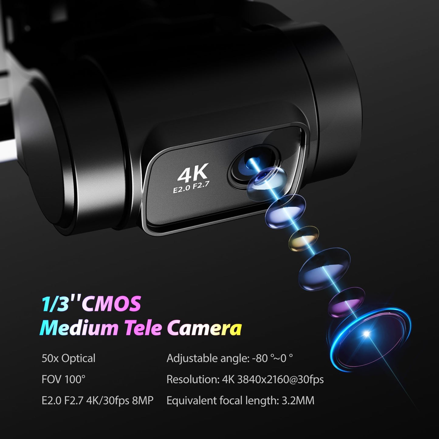 Contixo F33 Professional Drone - 4K/30FPS Camera, GPS & Optical Flow, 2-Axis Gimbal + EIS, 5.5" Touchscreen Remote, Obstacle Avoidance, 4-Mile FPV, 42-Min Flight, Hunting & Outdoor Tracking