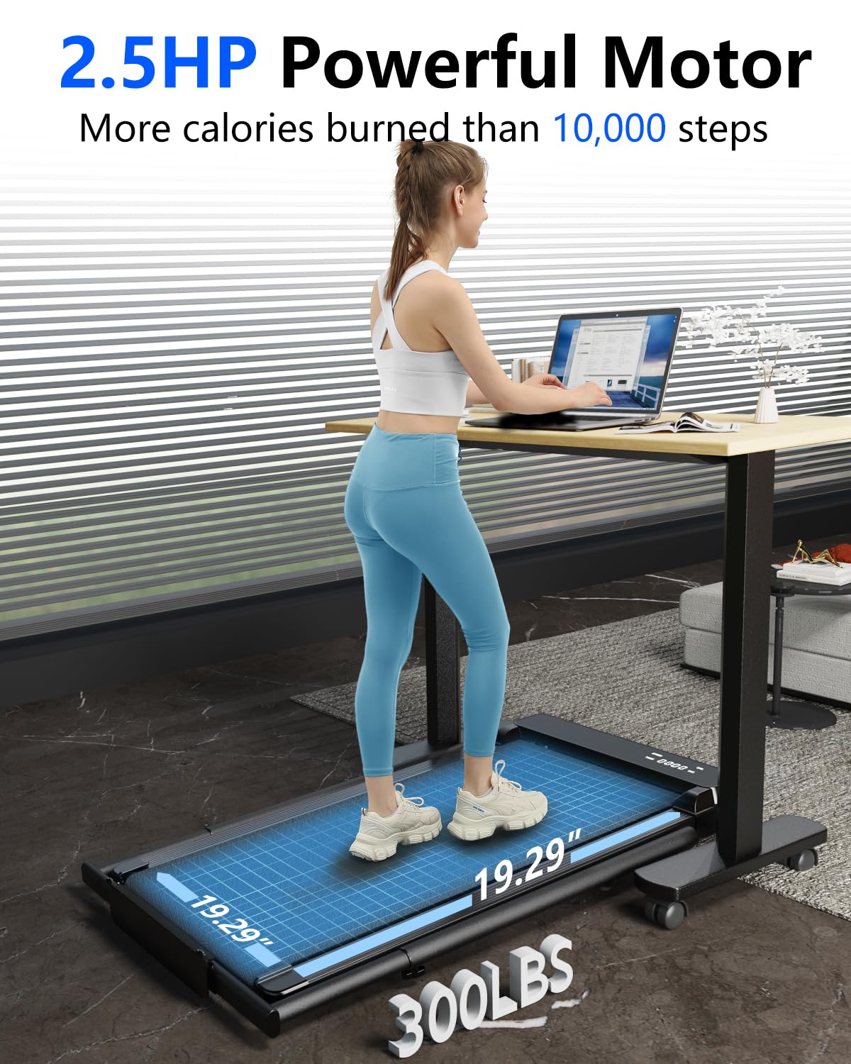 Walking Pad Treadmill with Incline,Walking Pad 300 Lb Capacity with Handle Bar, 3 in 1 Foldable Under Desk Treadmills for Home Small Office